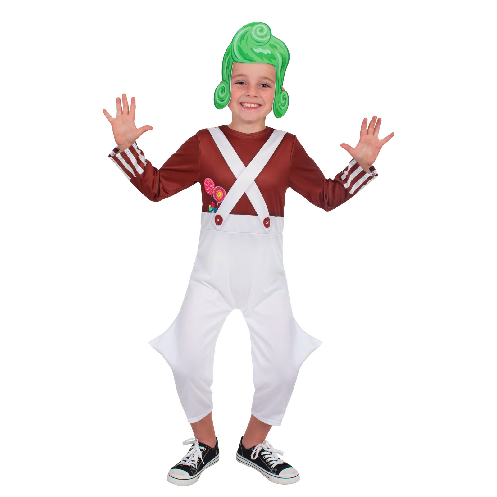 Willy Wonka and the Chocolate Factory Oompa Loompa Kids Costume 6-8 Years