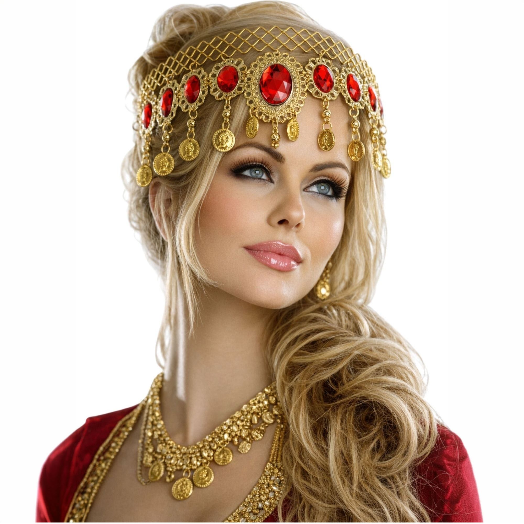 Gold Dripping Rubies Headpiece