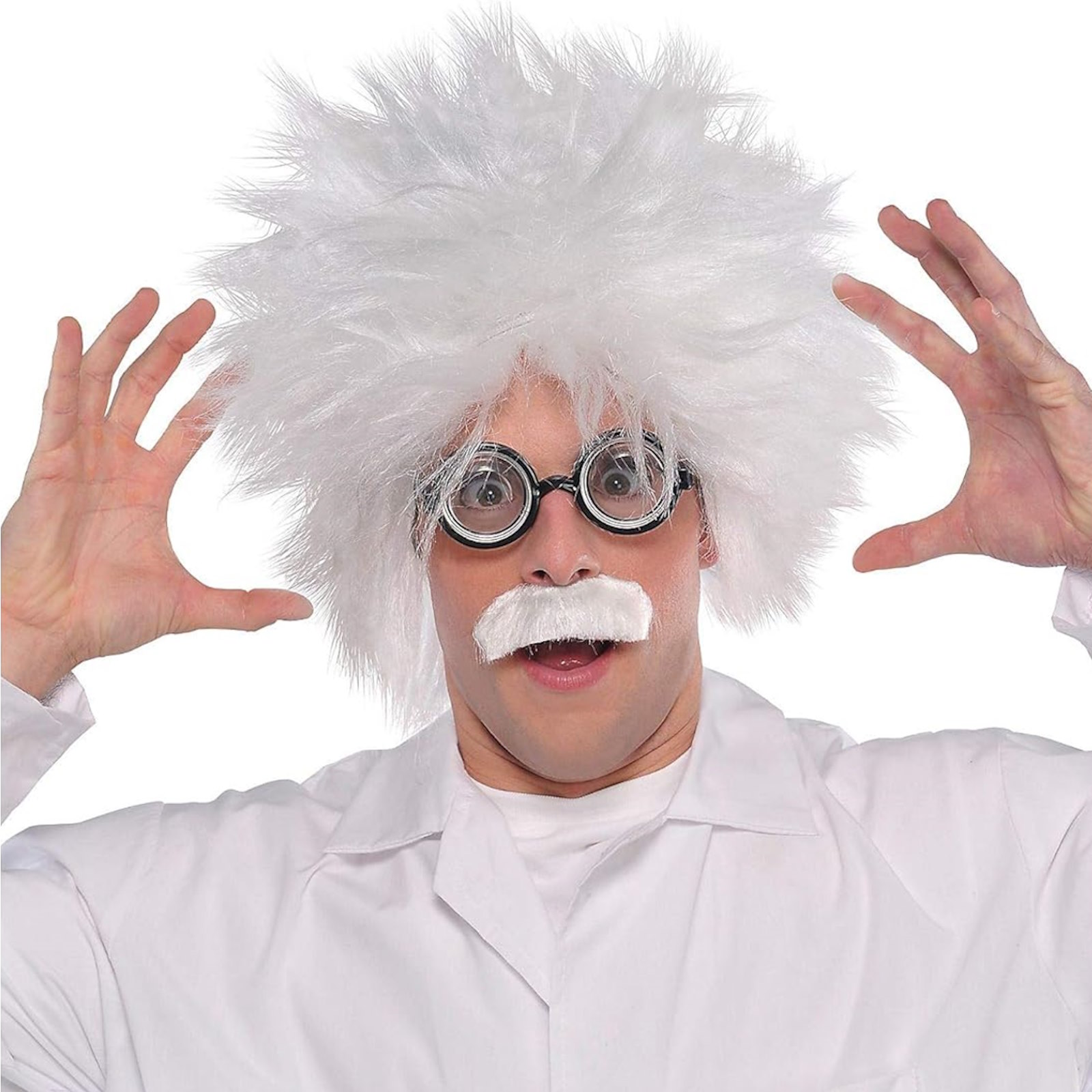 Mad Scientist Glasses Wig & Moustache Costume Set - Costumes.com.au