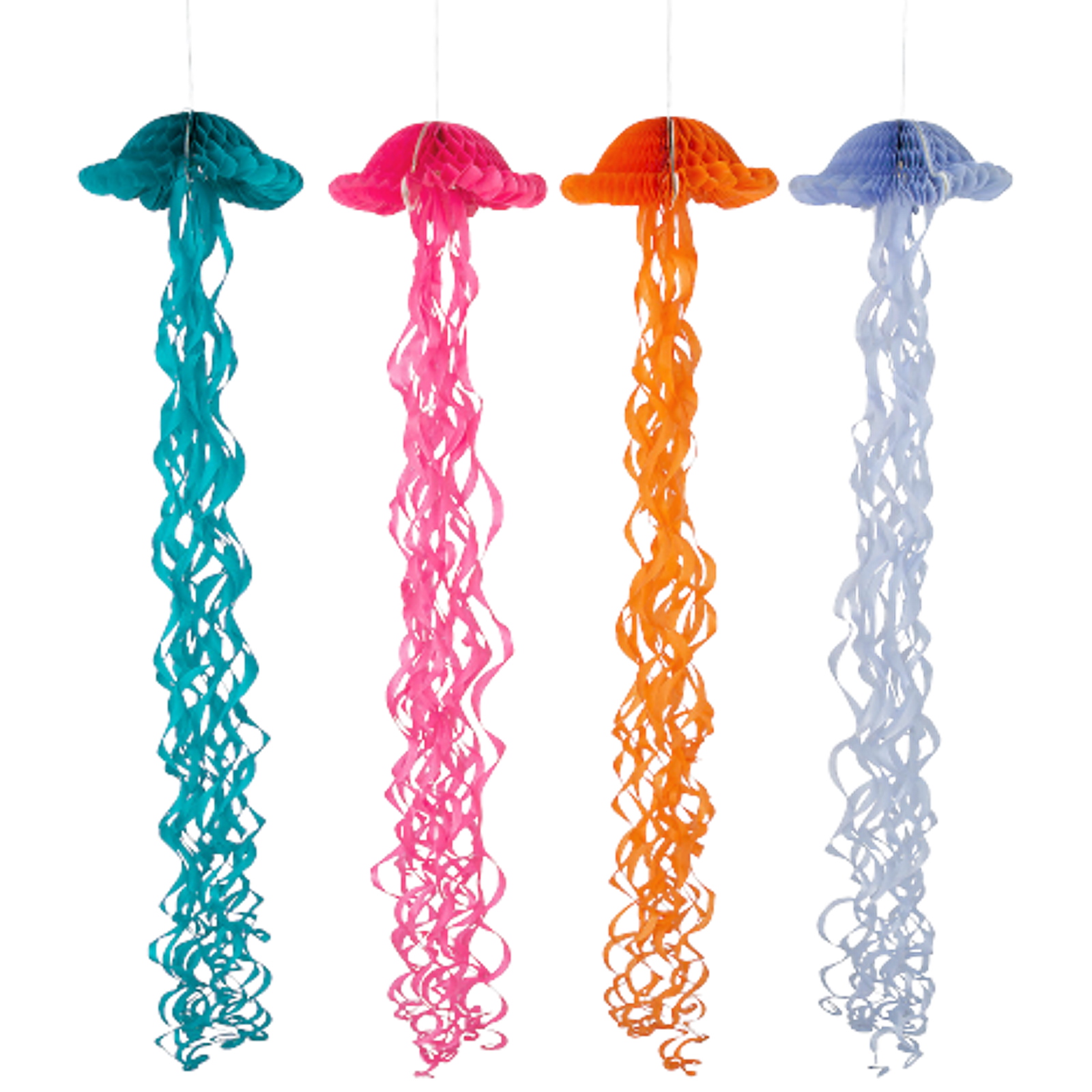 Jellyfish Honeycomb Hanging Decorations (Pack of 4)