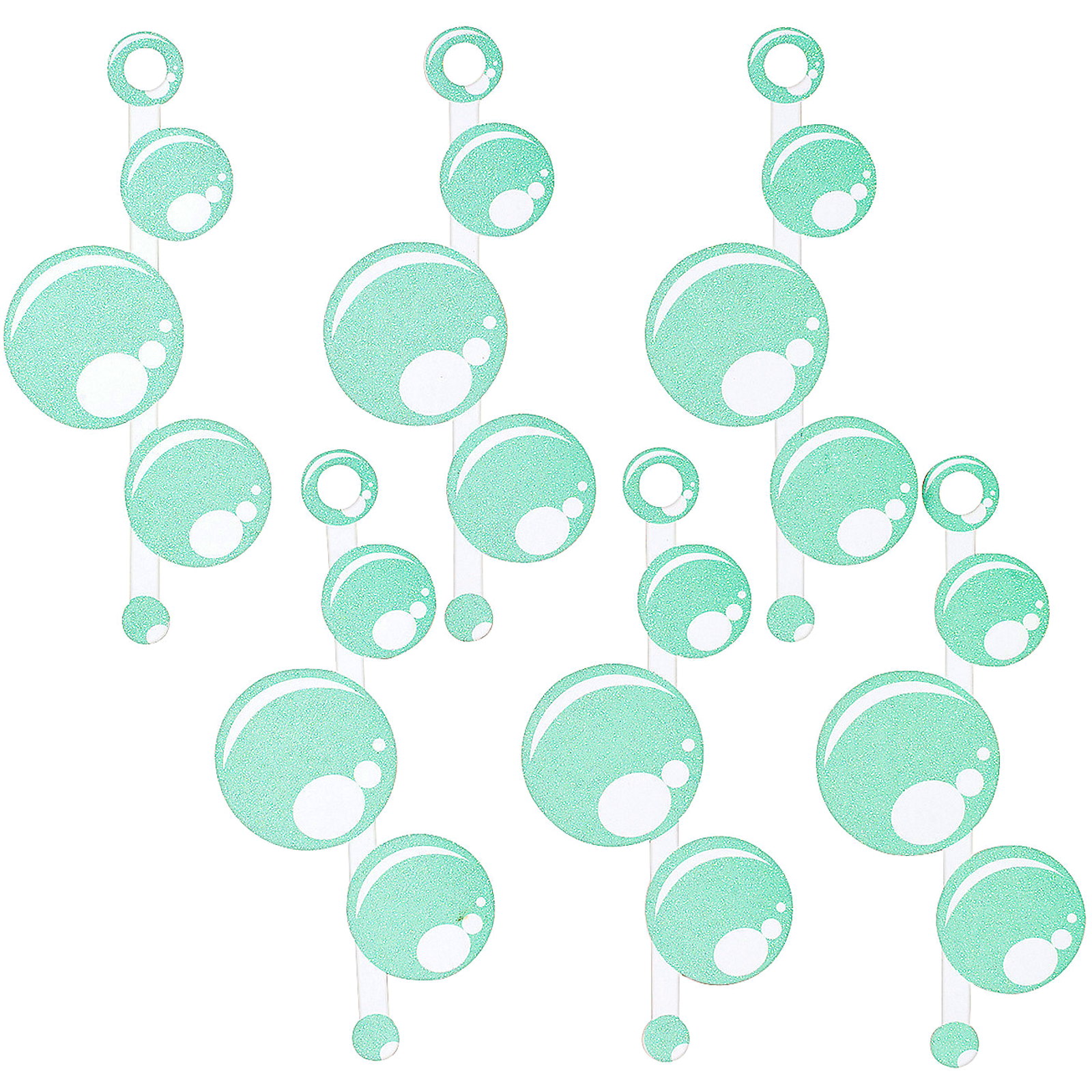 Bubble Wand Glitter Cutout Wall Decorations (Pack of 6)