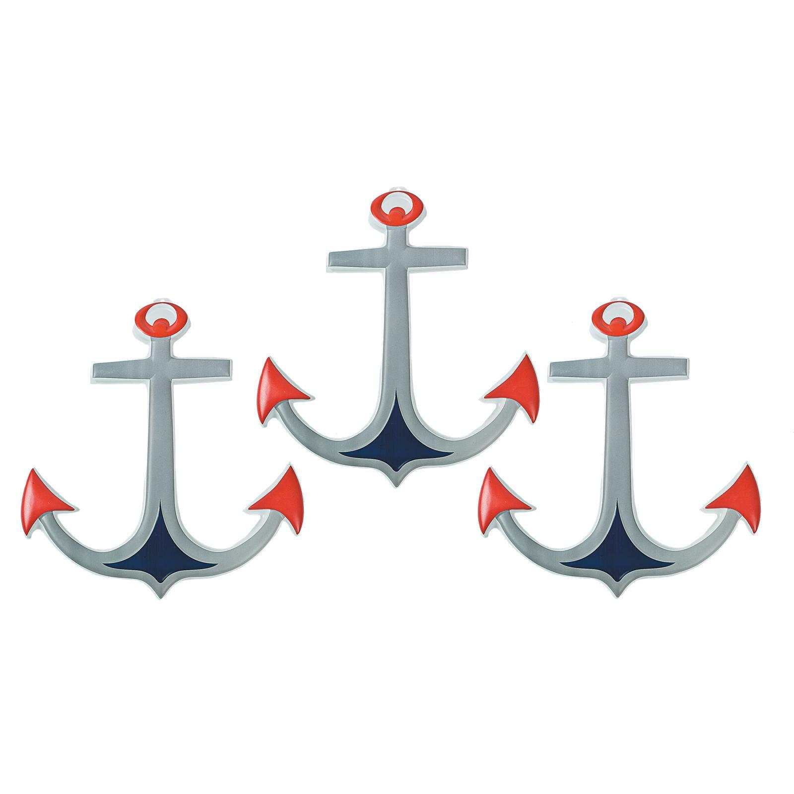 Anchor Wall Decorations (Pack of 3)