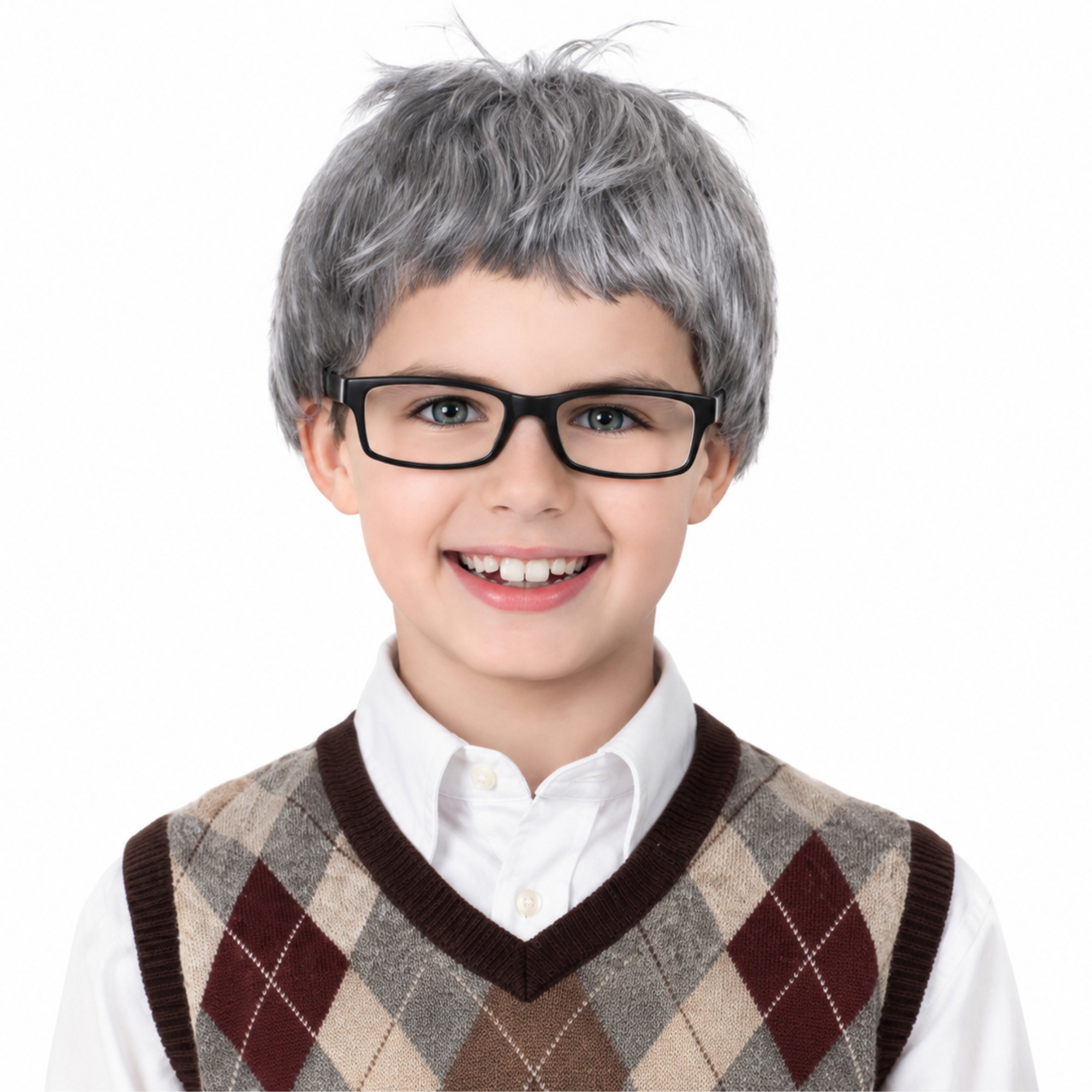 Kids Grey Grandpa Wig