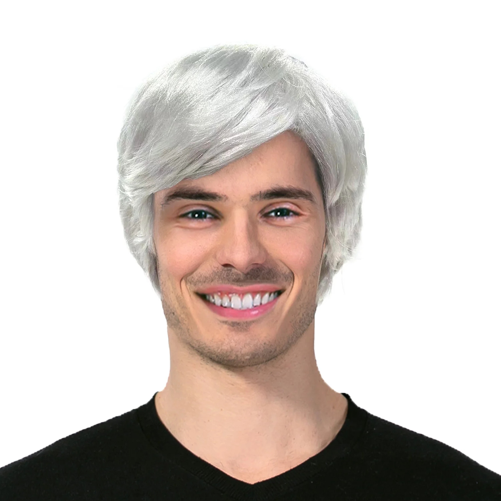 Men's Light Grey Short Hair Wig