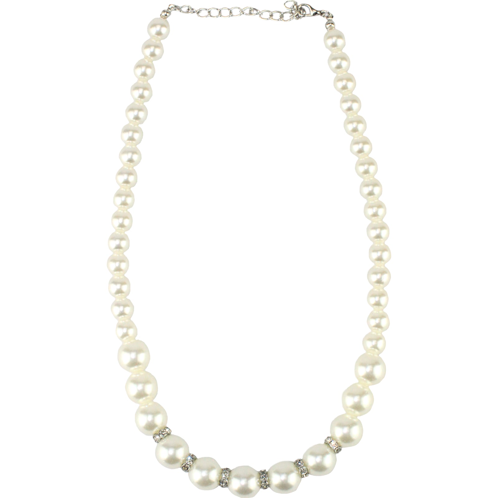 Diamante and Pearl Beaded Necklace