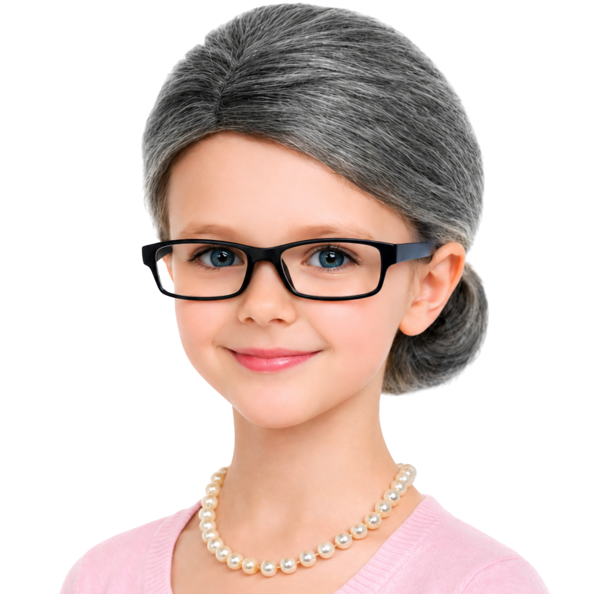 Girls Dark Grey Grandma Costume Accessory Set