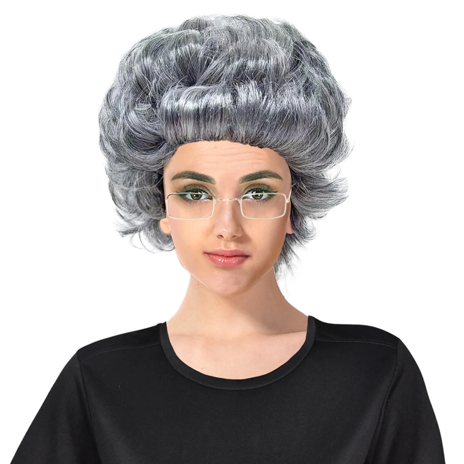 Short Grey Grandma Wig