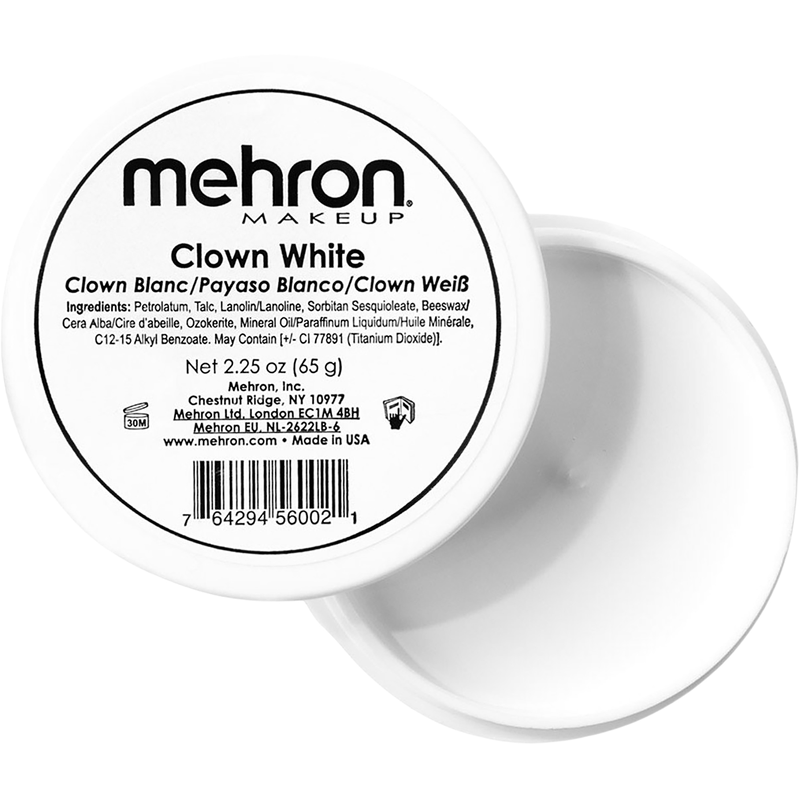 Mehron Makeup Clown White Cream 65g