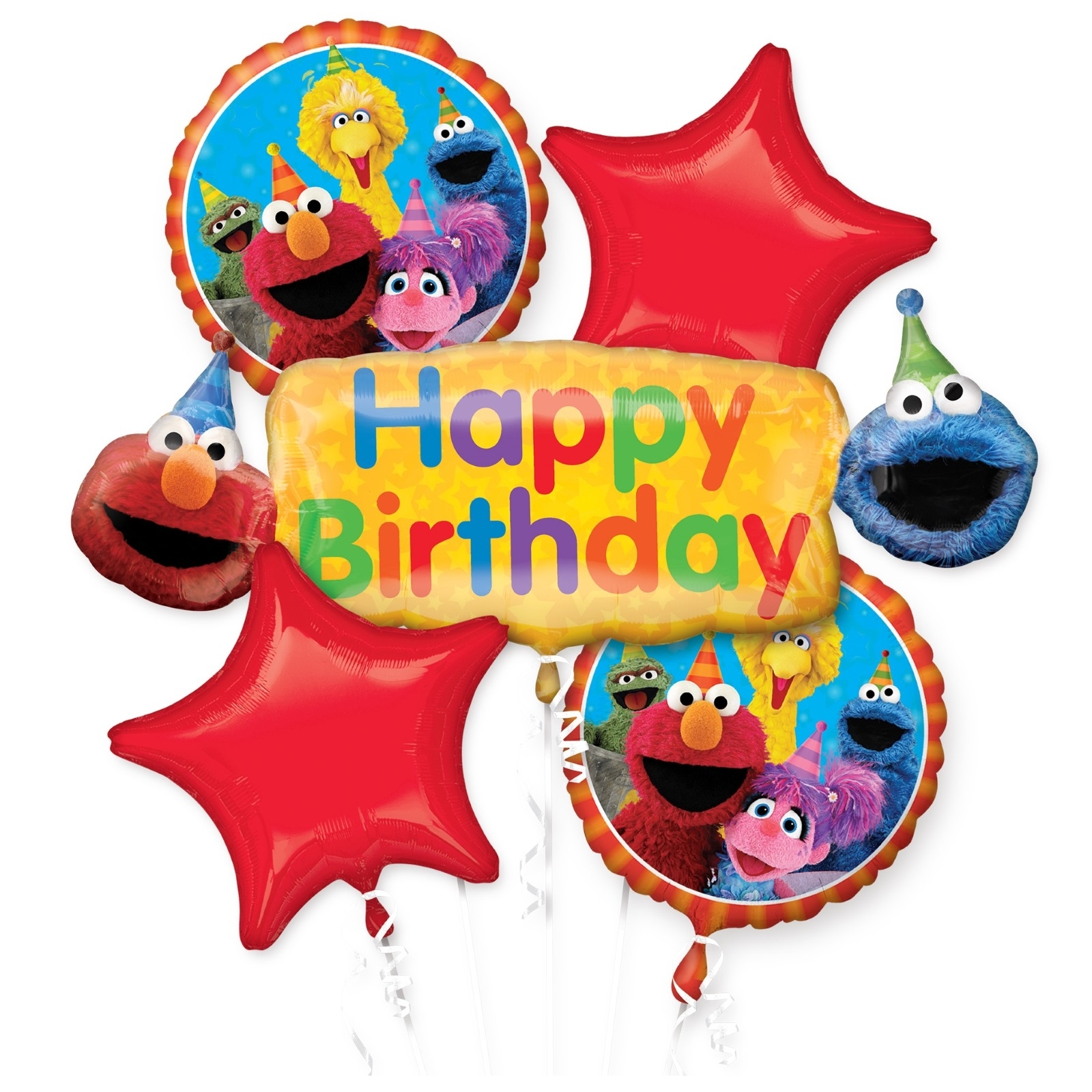Sesame Street Fun Happy Birthday Helium Balloon Bouquet