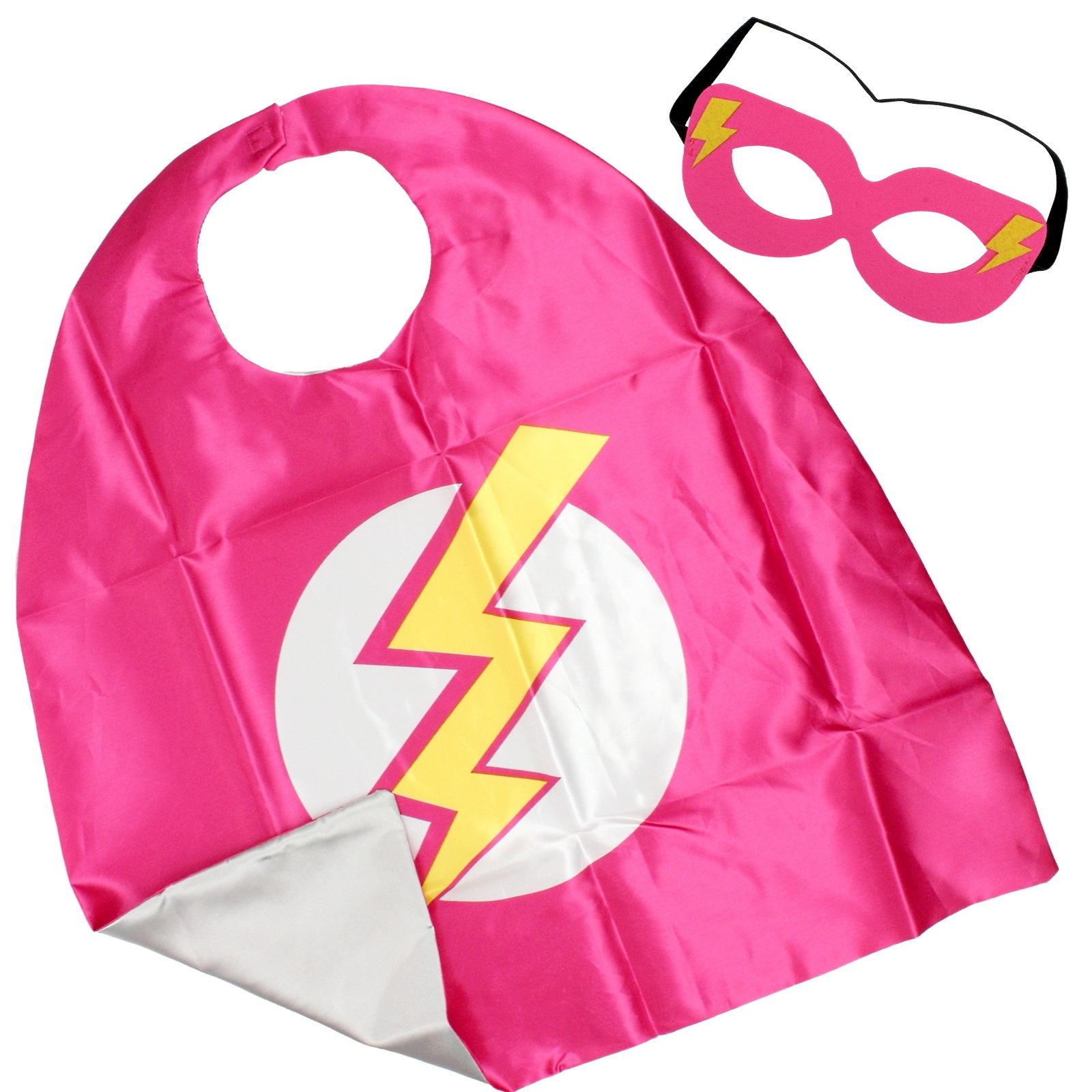 Superhero Mask and Cape Set - Hot Pink 