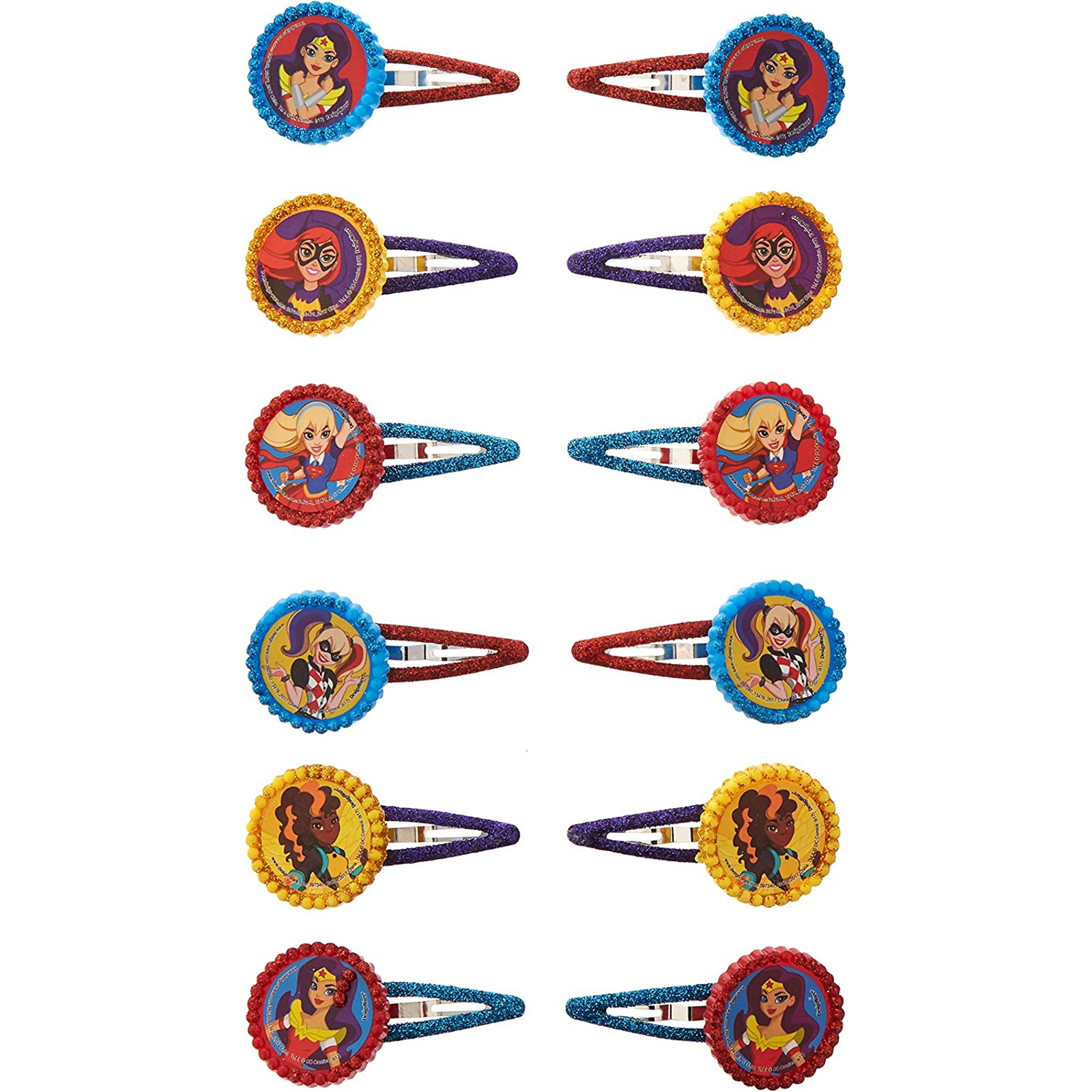 DC Superhero Girls Hair Clips (Pack of 12)