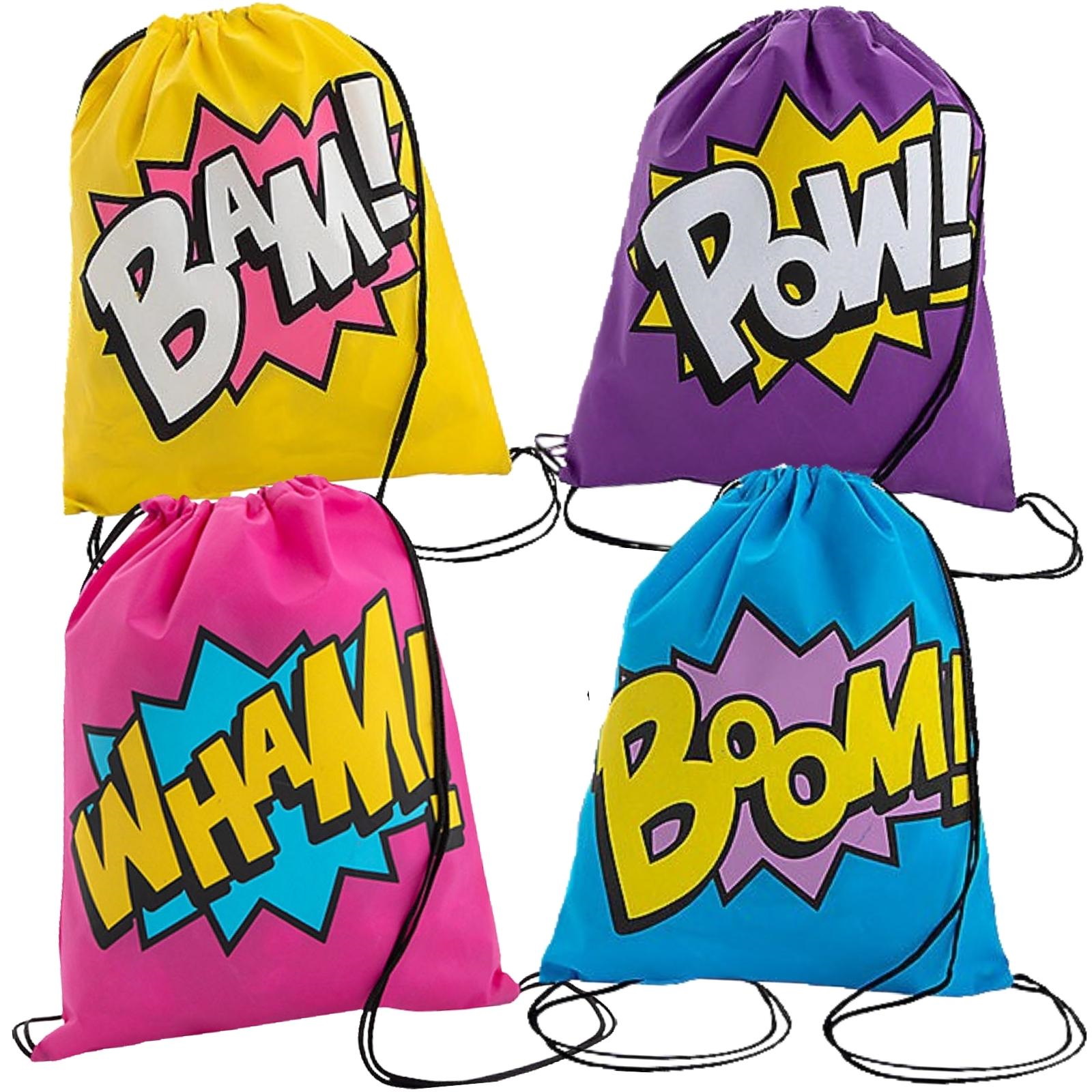 Superhero Girl Drawstring Bags (Pack of 12)