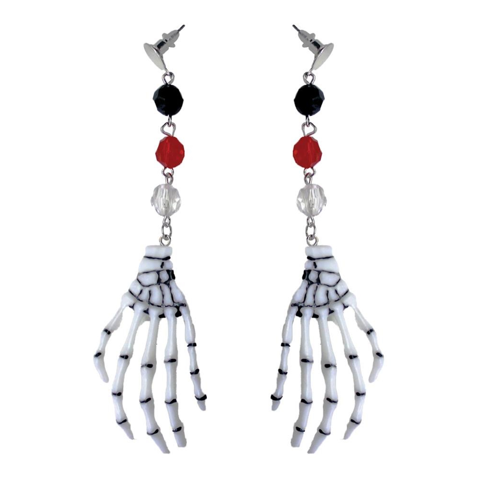 Skeleton Hand Drop Earrings Adult Costume Accessory