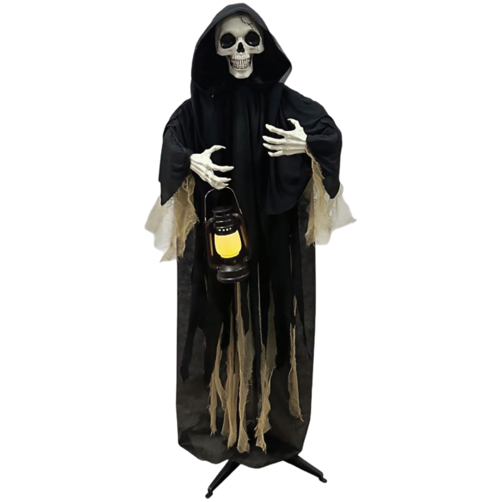 Animated Standing Reaper With Lantern Decoration 1.7m
