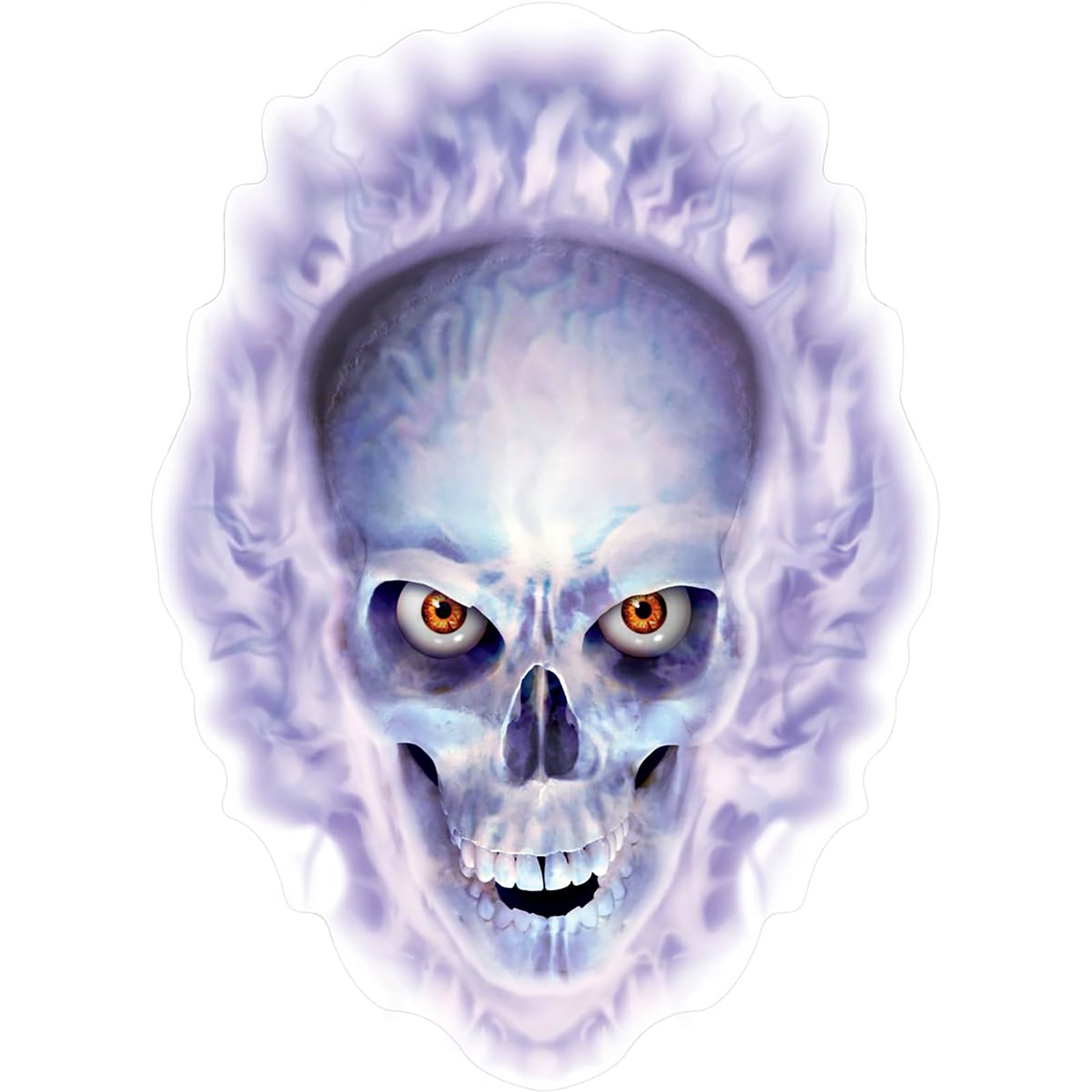 Flaming Skull Window Cling