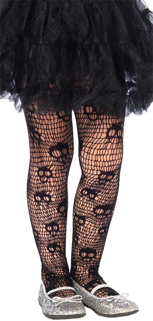 Skull Striped Net Tights Child Costume Accessory