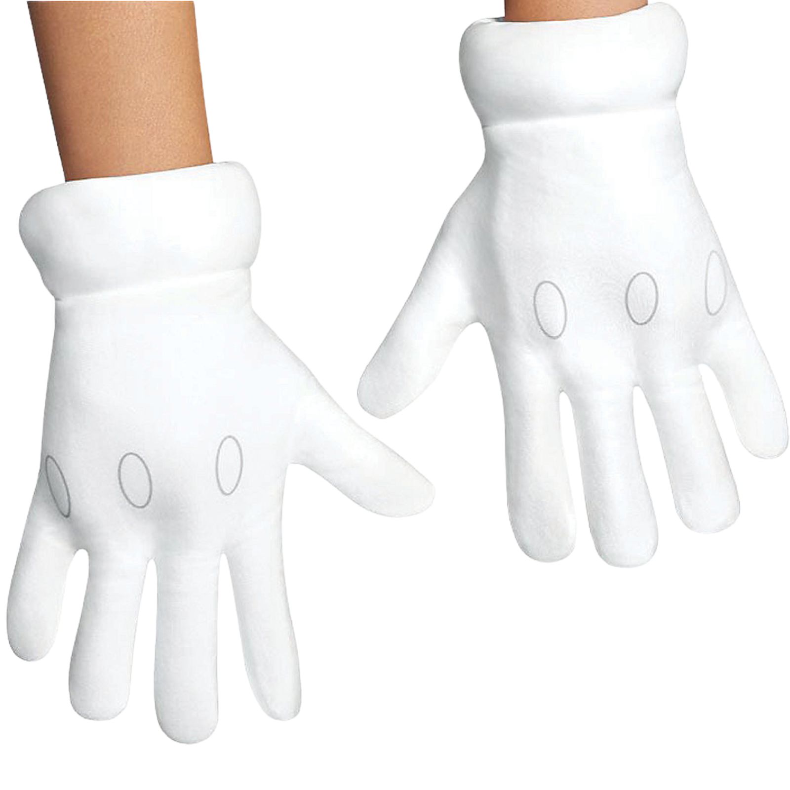 Super Mario Bros. White Adult Gloves