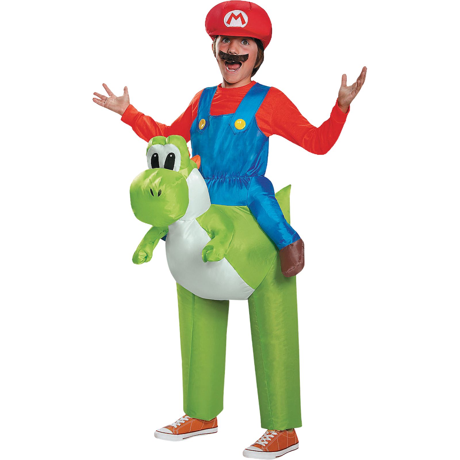 Super Mario Bros. Riding Yoshi Inflatable Kids Costume