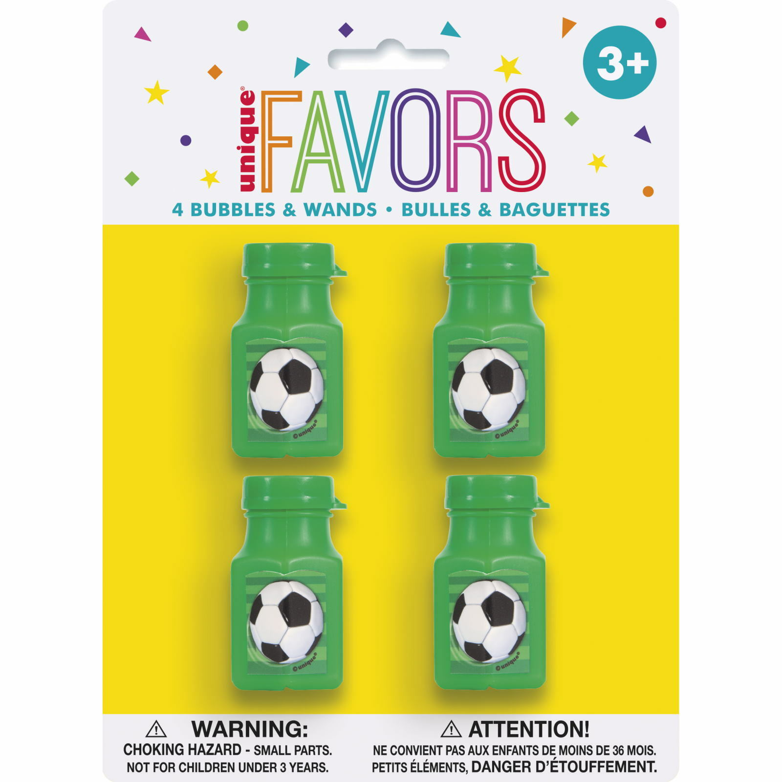 Soccer Mini Bubble Bottles (Pack of 4)