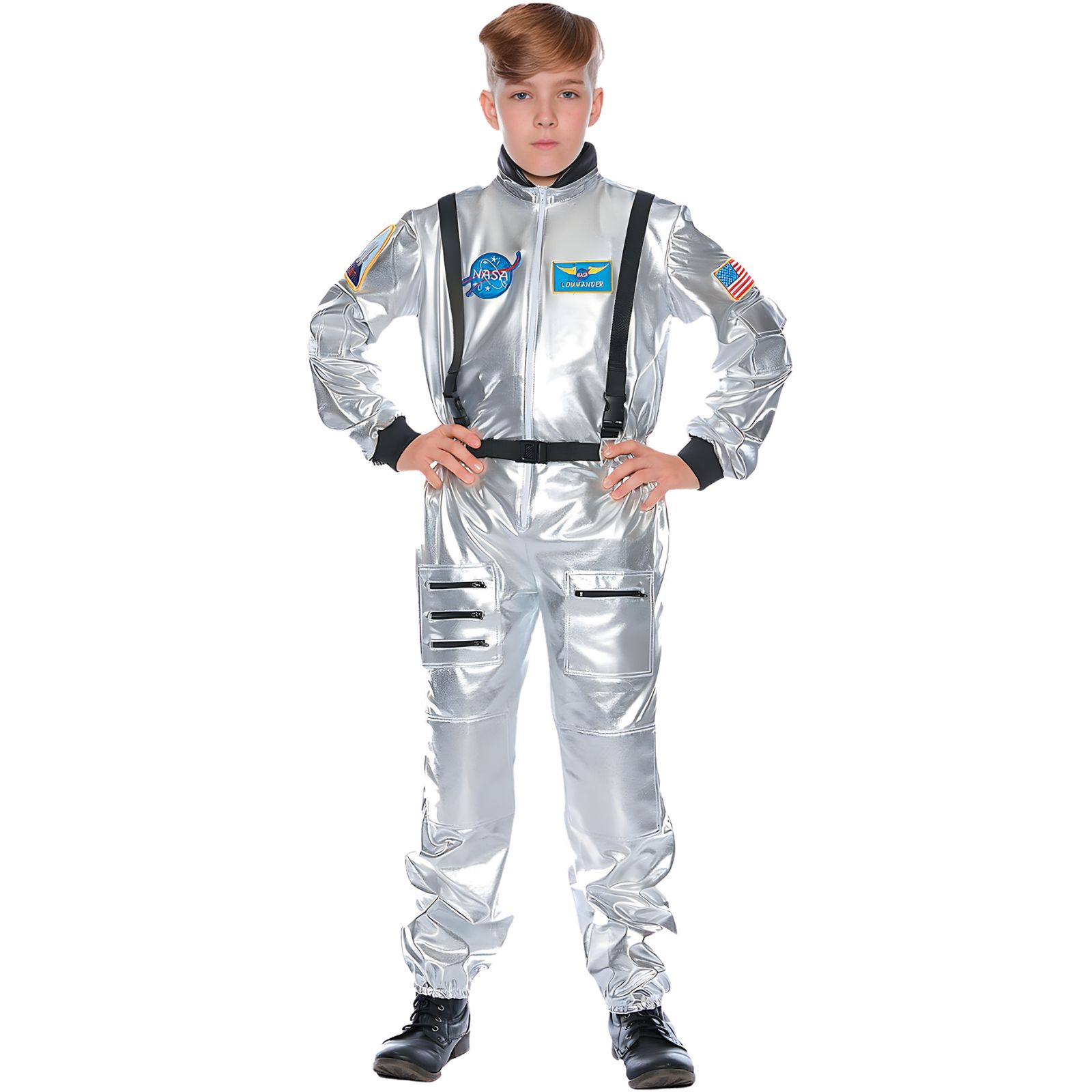 Kids Silver Astronaut Costume 6-8 Years