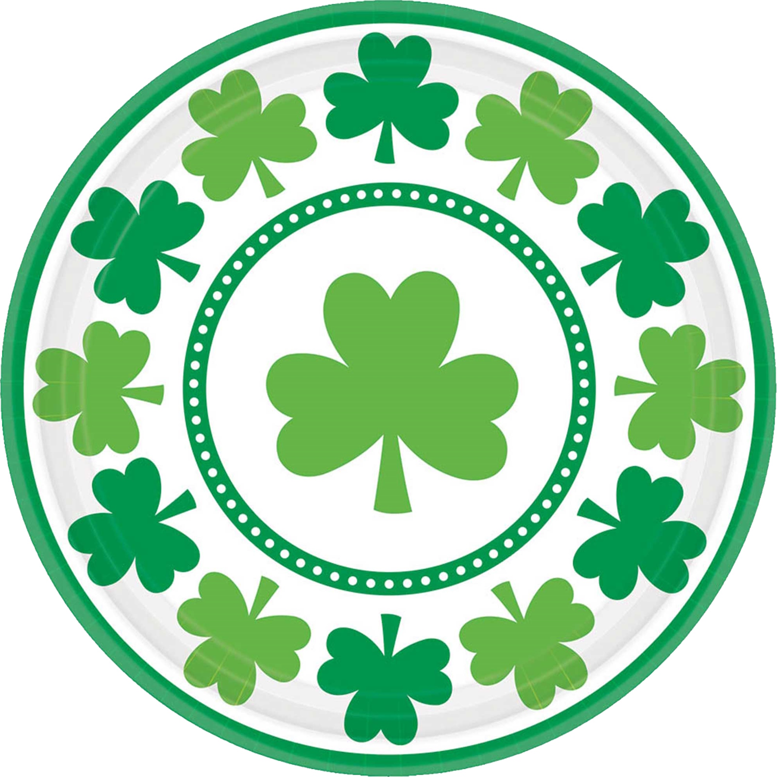 Lucky Shamrocks Large Paper Plates (Pack of 8)