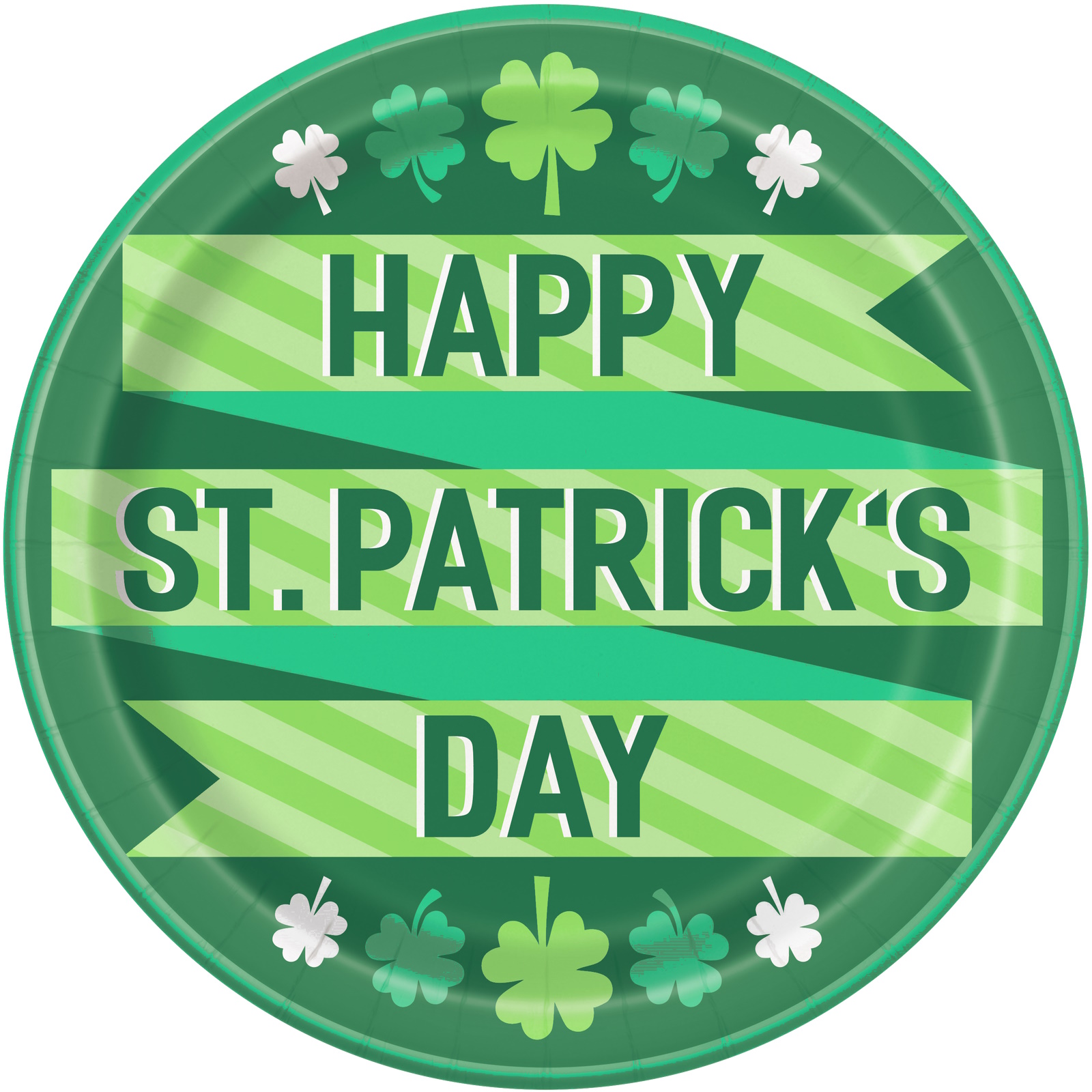 Lucky Clover Large Paper Plates (Pack of 8)