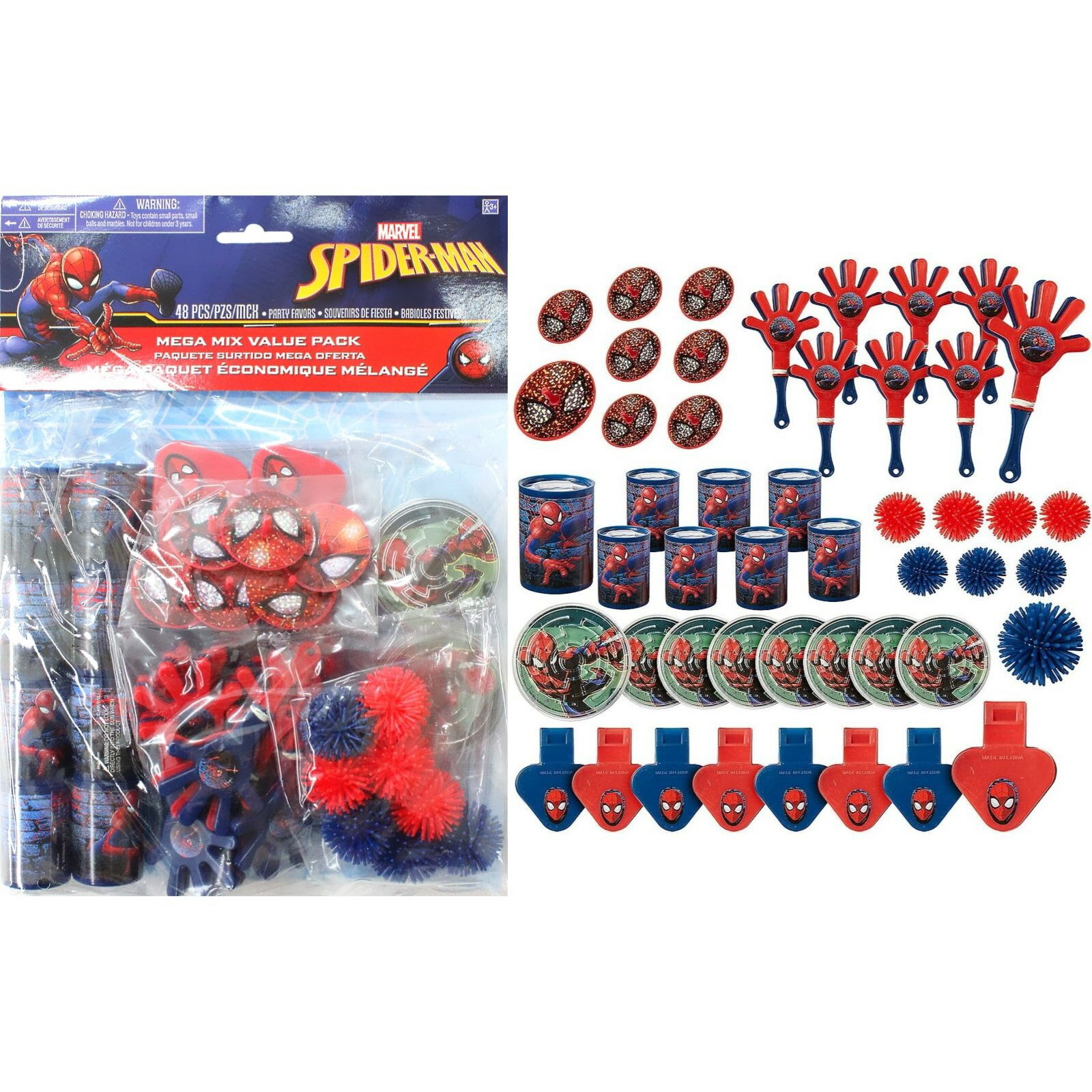 Spiderman Webbed Wonder Mega Value Favour Pack (48 Pieces)
