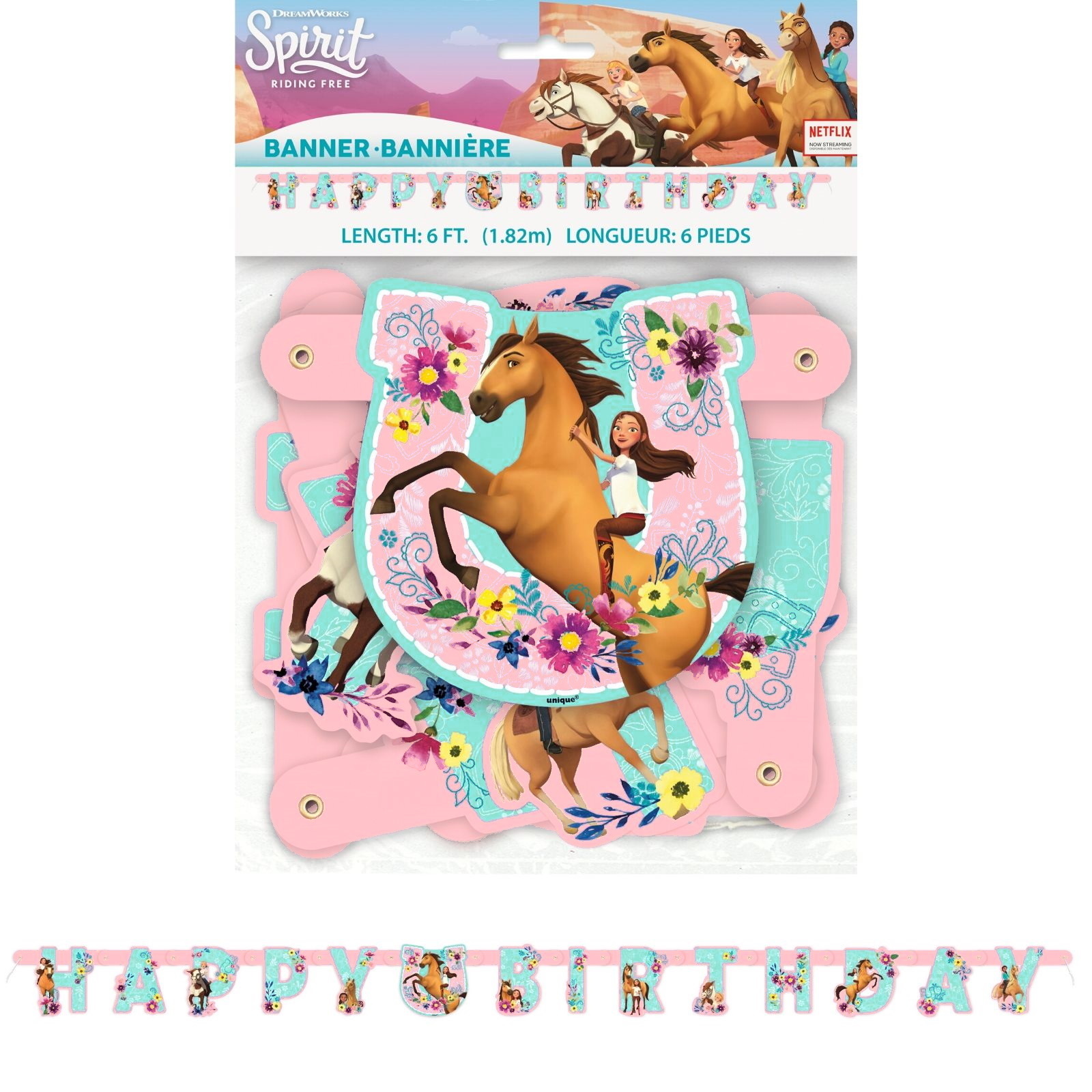 Spirit Riding Free Happy Birthday Banner