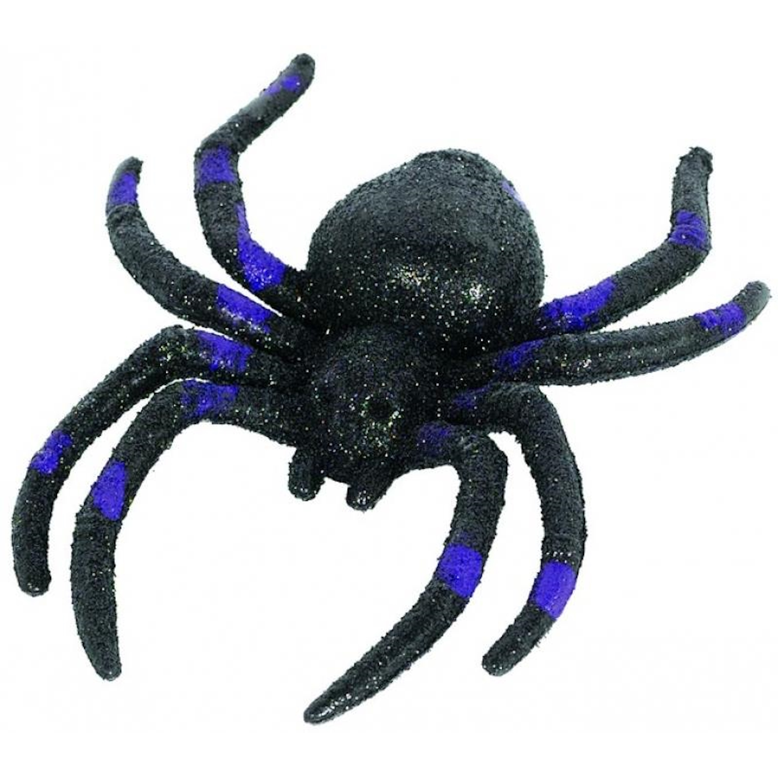 Cemetery Glitter Plastic Spiders Value Pack of 4 Halloween Props