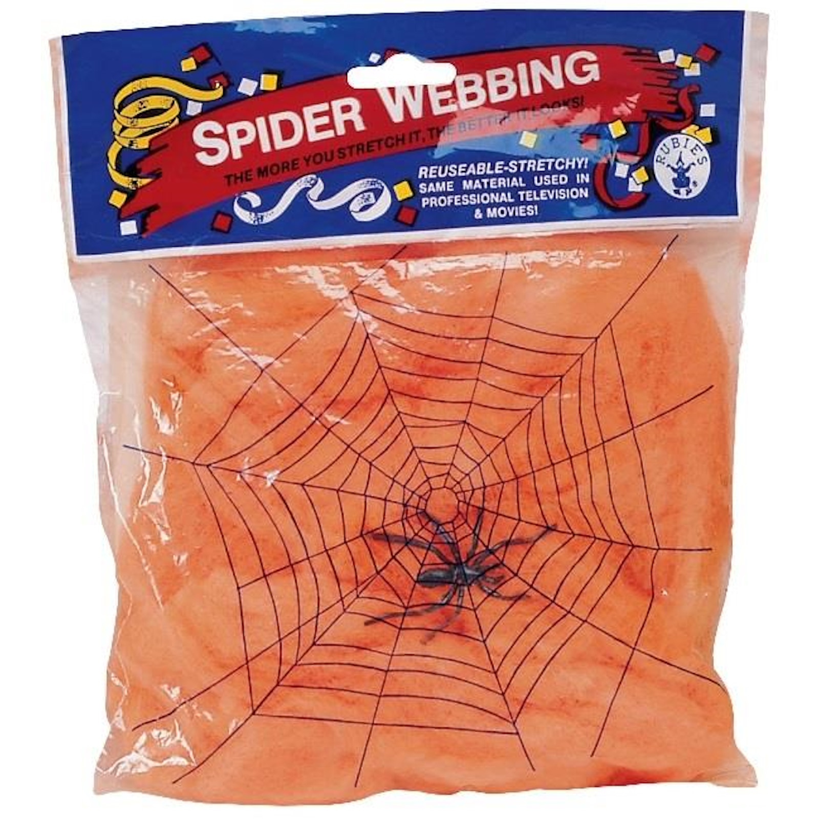 Orange Spider Webbing Halloween Decoration