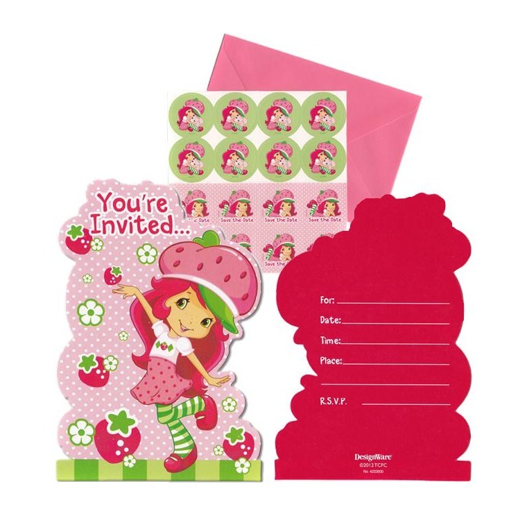 Strawberry Shortcake Party Invitations (Pack of 8)