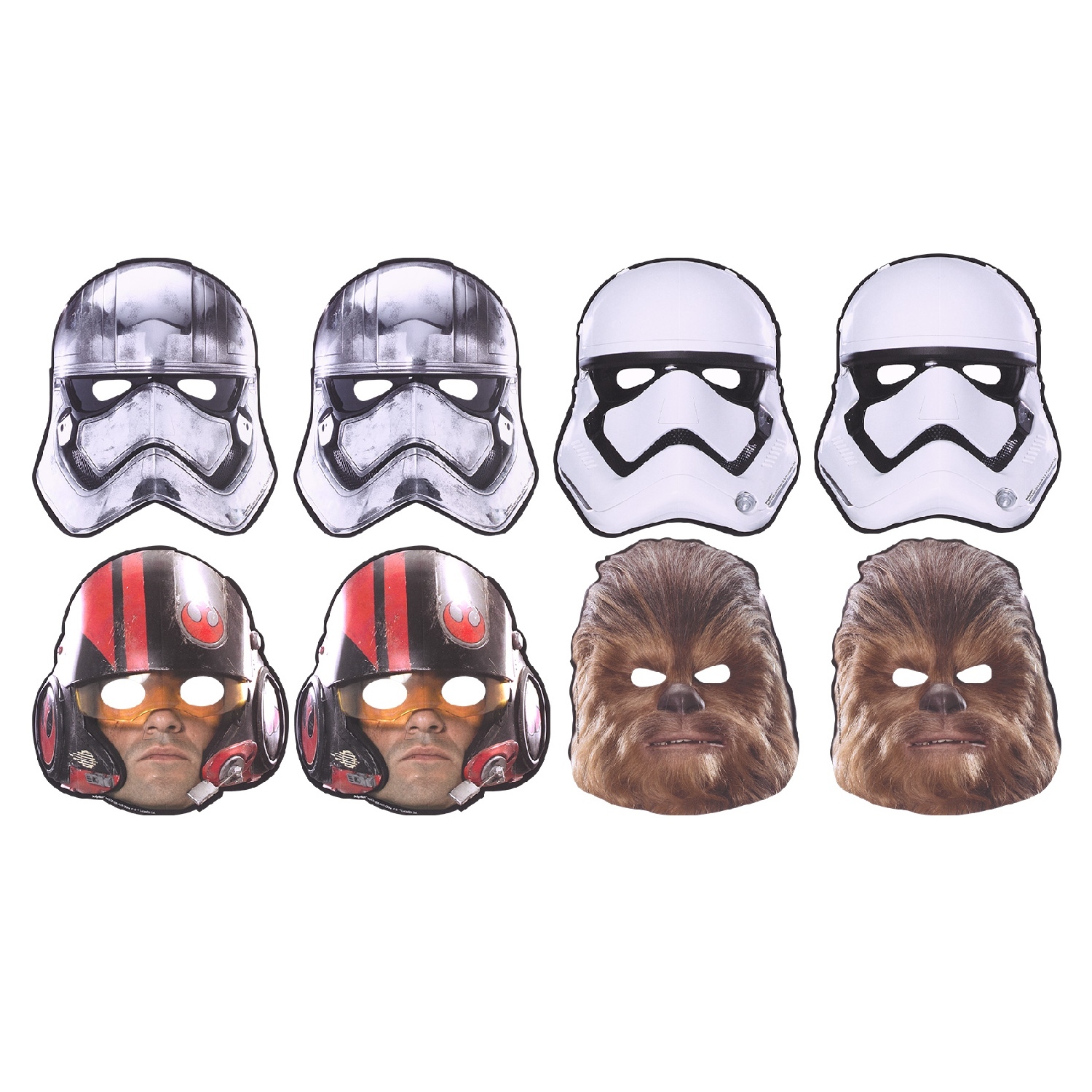 Star Wars The Force Awakens Party Masks (Pack of 8)