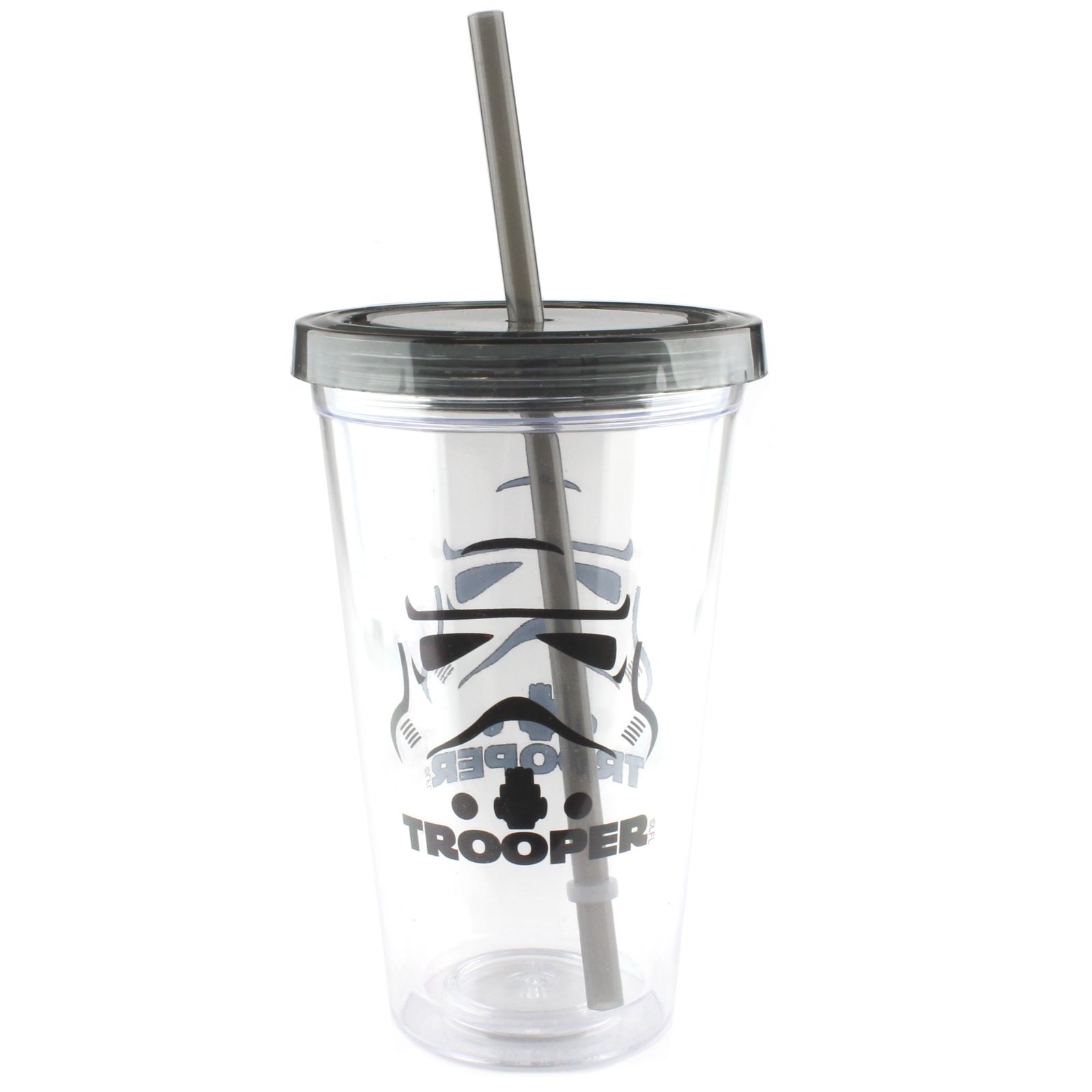 Star Wars Stormtrooper Double-Walled Acrylic Tumbler Cup with Straw
