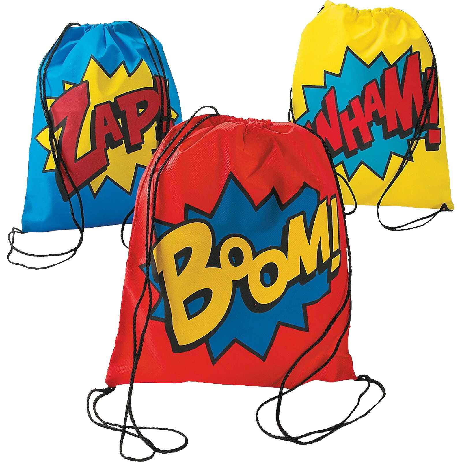 Superhero Drawstring Bags (Pack of 12)