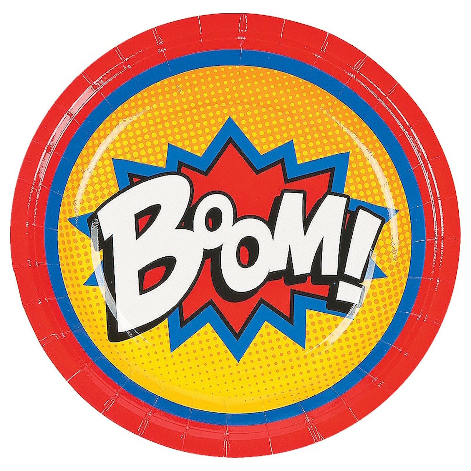 Superhero Small Round Paper Plates (Pack of 8)