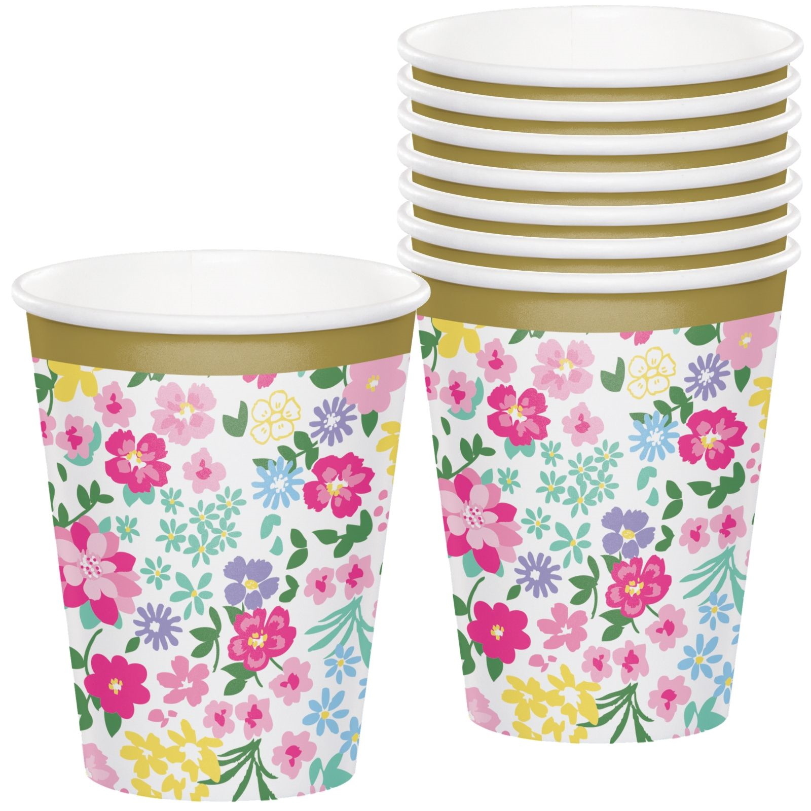 Floral Tea Party Paper Cups (Pack of 8)
