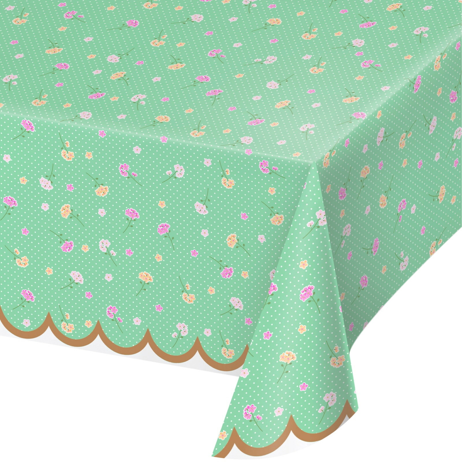 Floral Tea Party Plastic Tablecloth