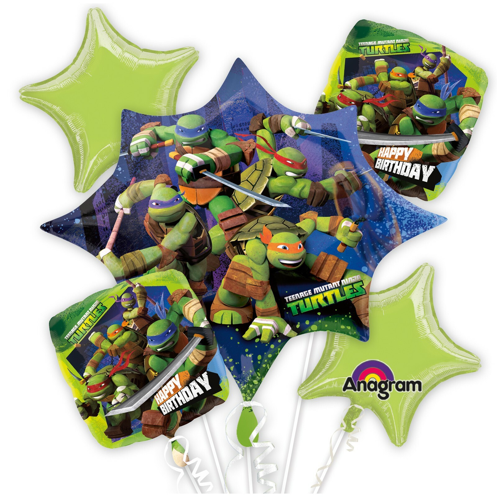 Teenage Mutant Ninja Turtles Happy Birthday Helium Balloon Bouquet