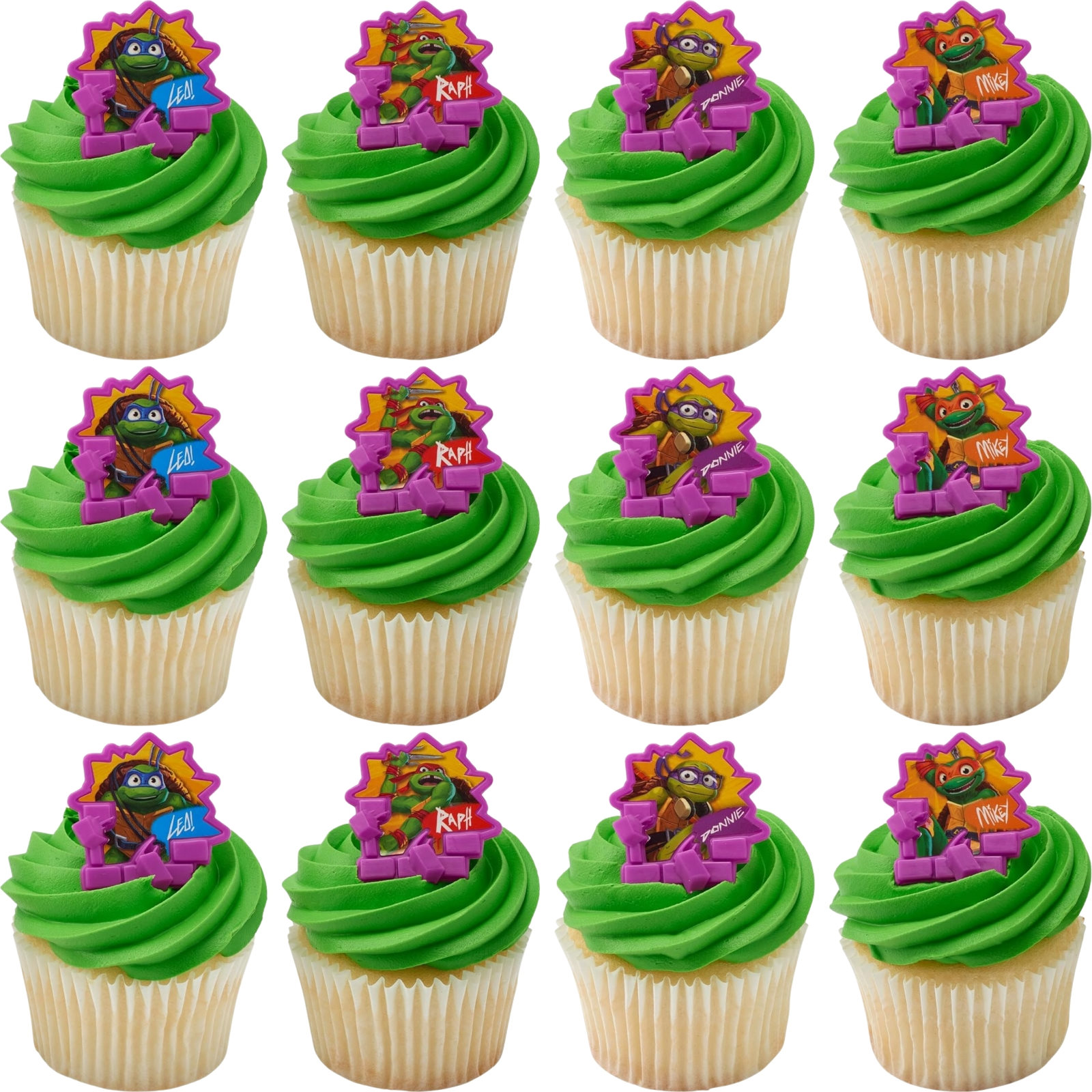 Teenage Mutant Ninja Turtles Turtle Power Cupcake Rings (Pack of 12)