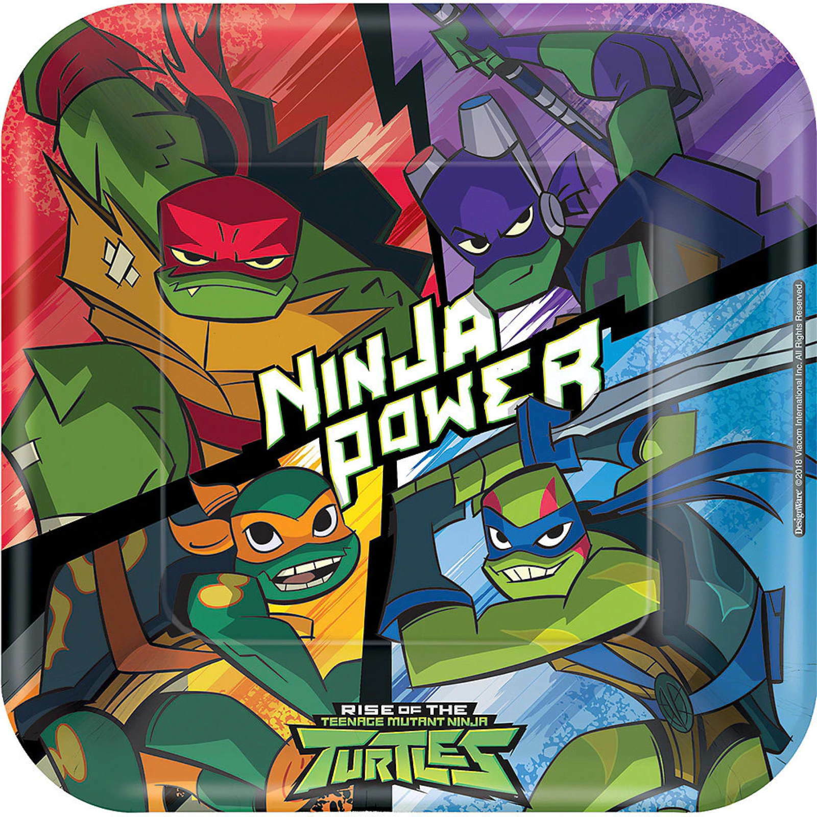 Rise of the Teenage Mutant Ninja Turtles Large Paper Plates (Pack of 8)