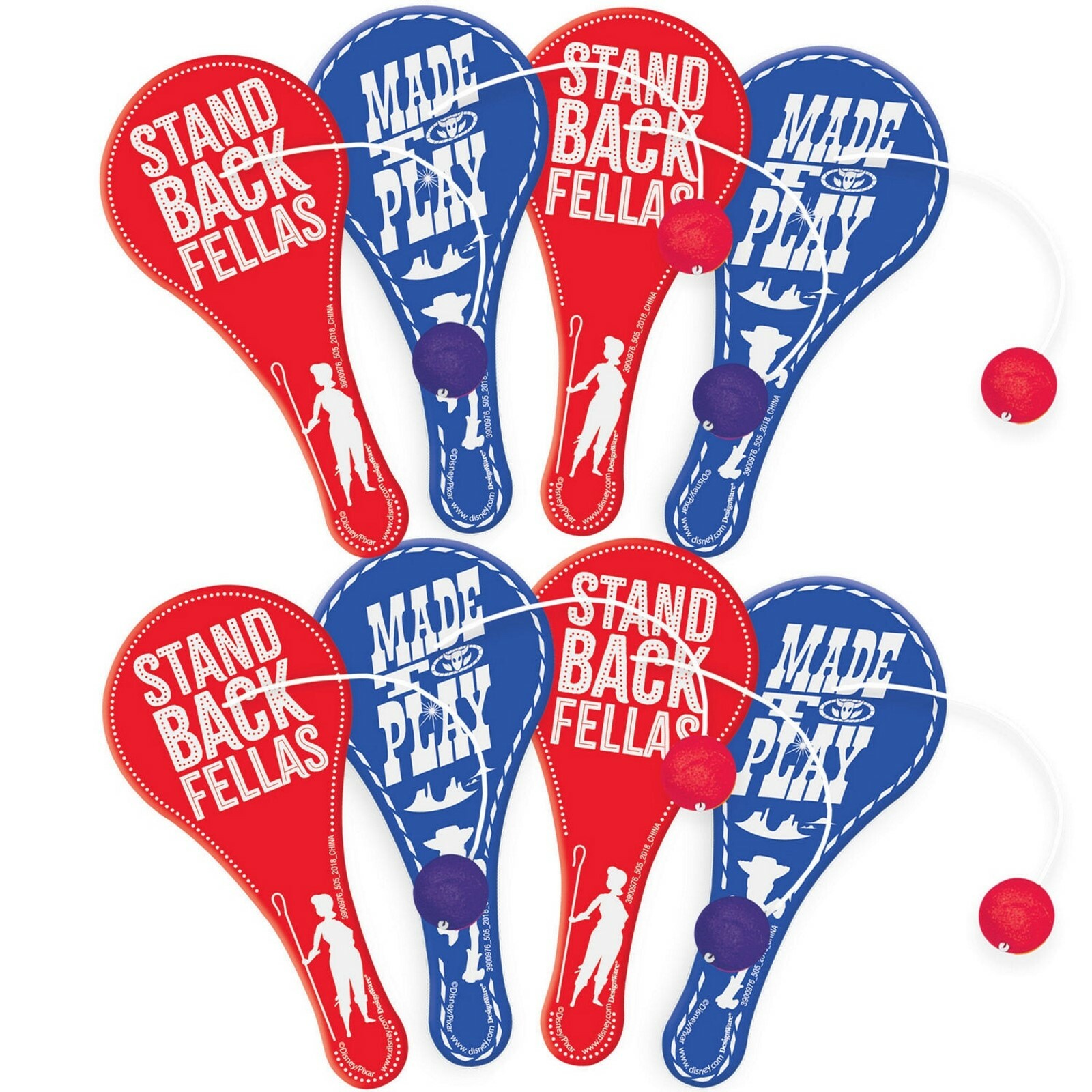 Toy Story 4 Mini Paddle Ball Toys (Pack of 8)