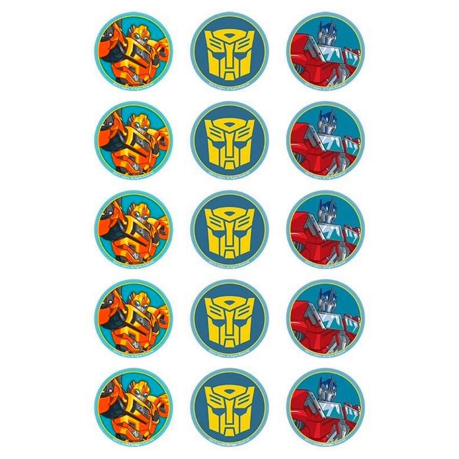Transformers Edible Cupcake Decorations (Pack of 15)