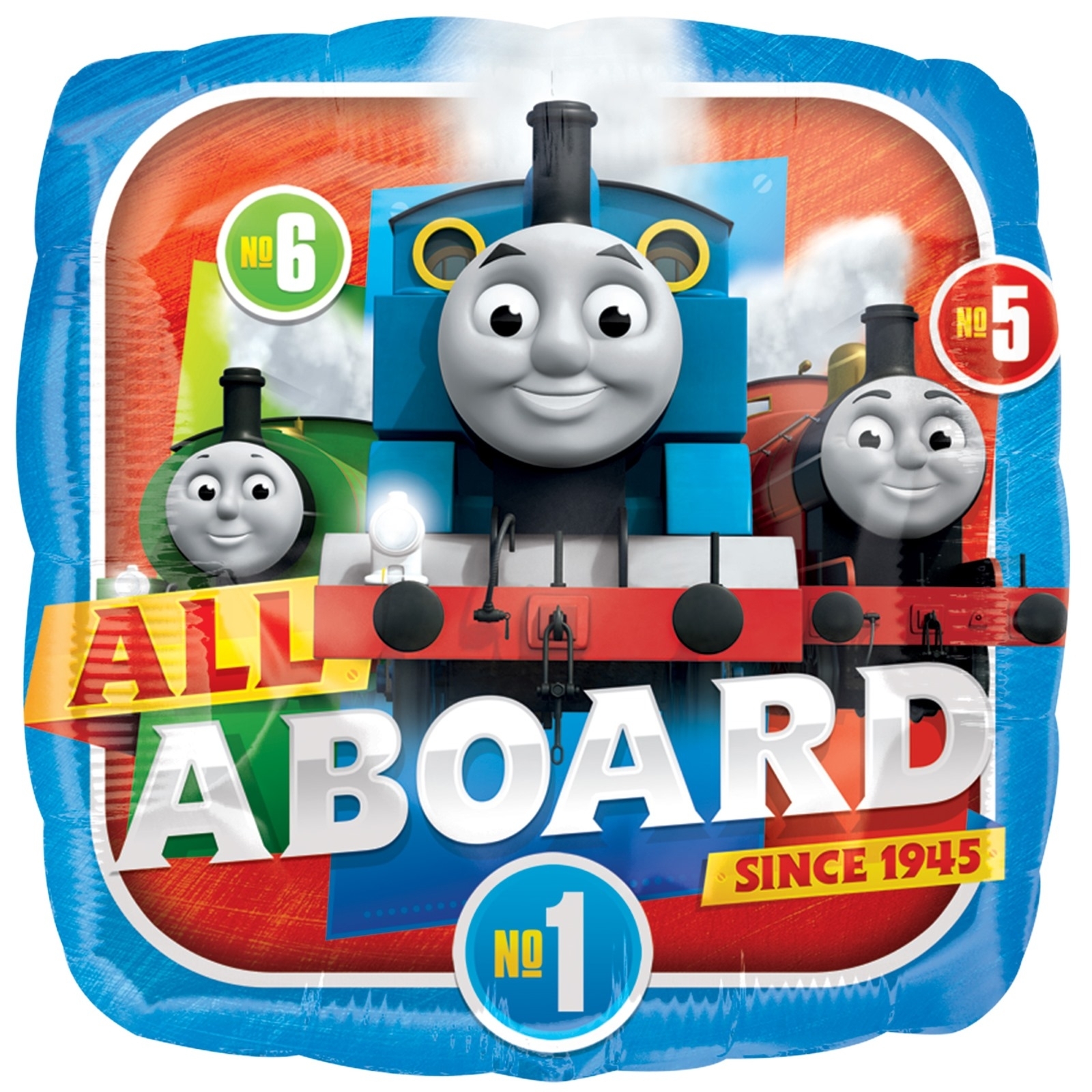 Thomas the Tank Engine Square All Aboard Helium Balloon
