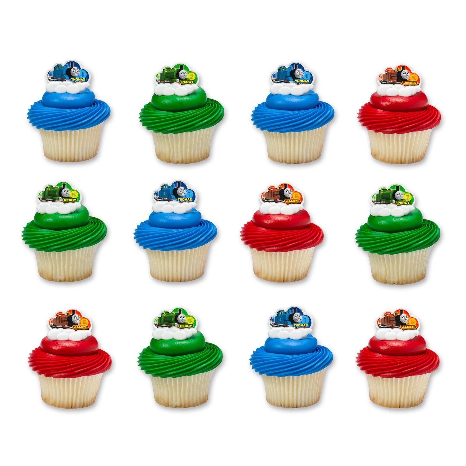 Thomas and Friends Steam Train Cupcake Rings (Pack of 12)
