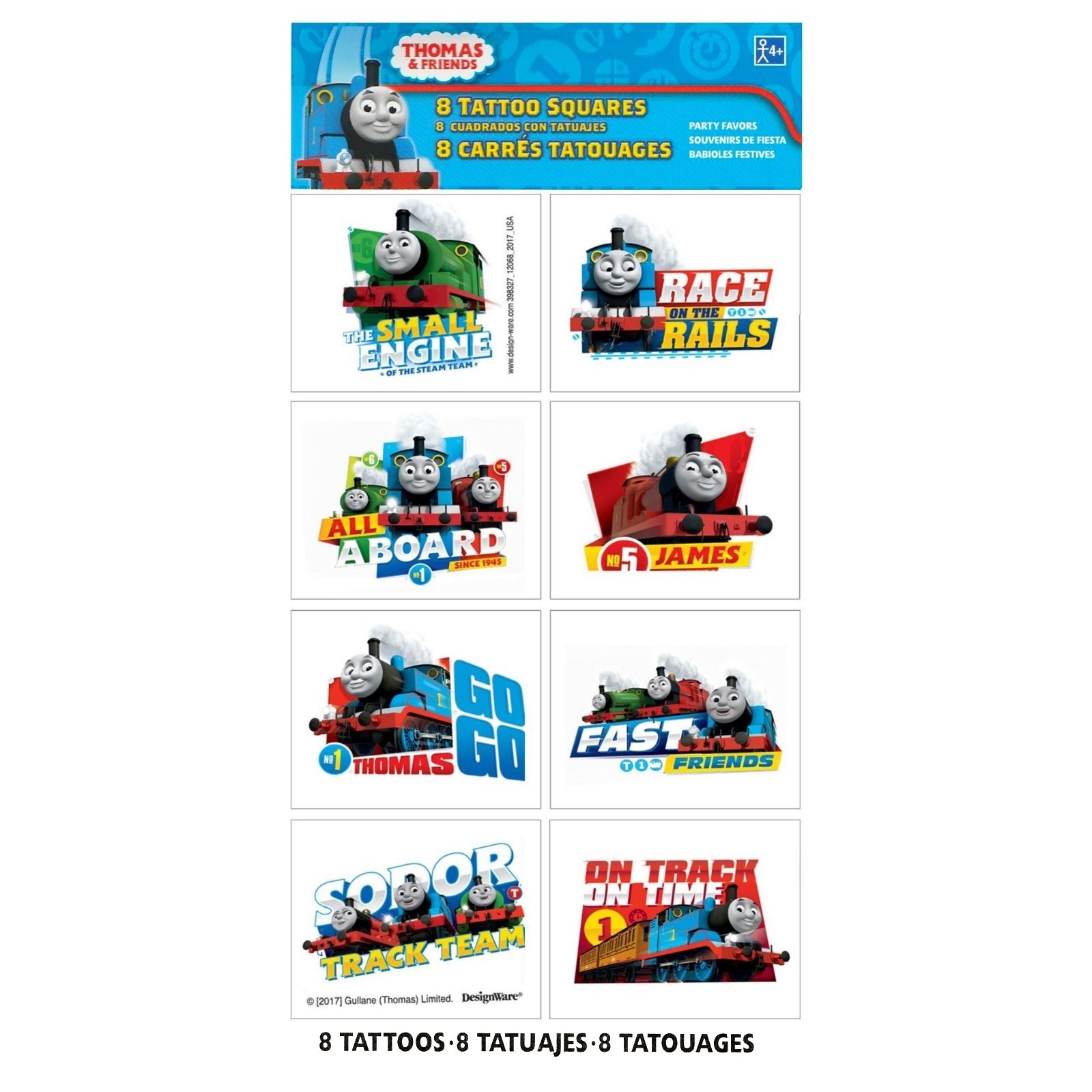 Thomas the Tank Engine All Aboard Tattoos (1 Sheet)