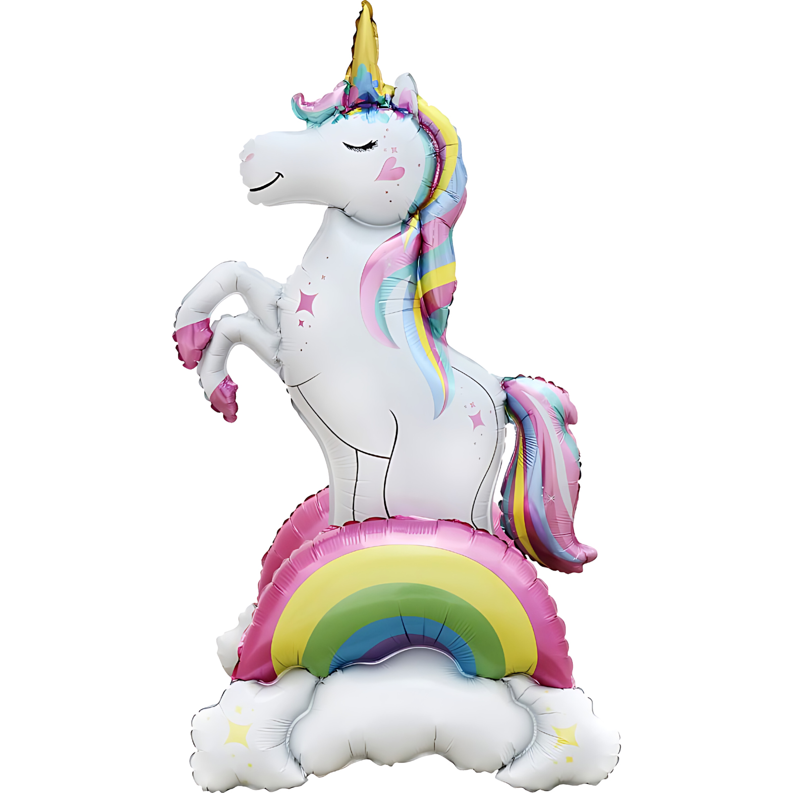 Standing Airz Rainbow Unicorn Air Fill Foil Balloon (94cm)
