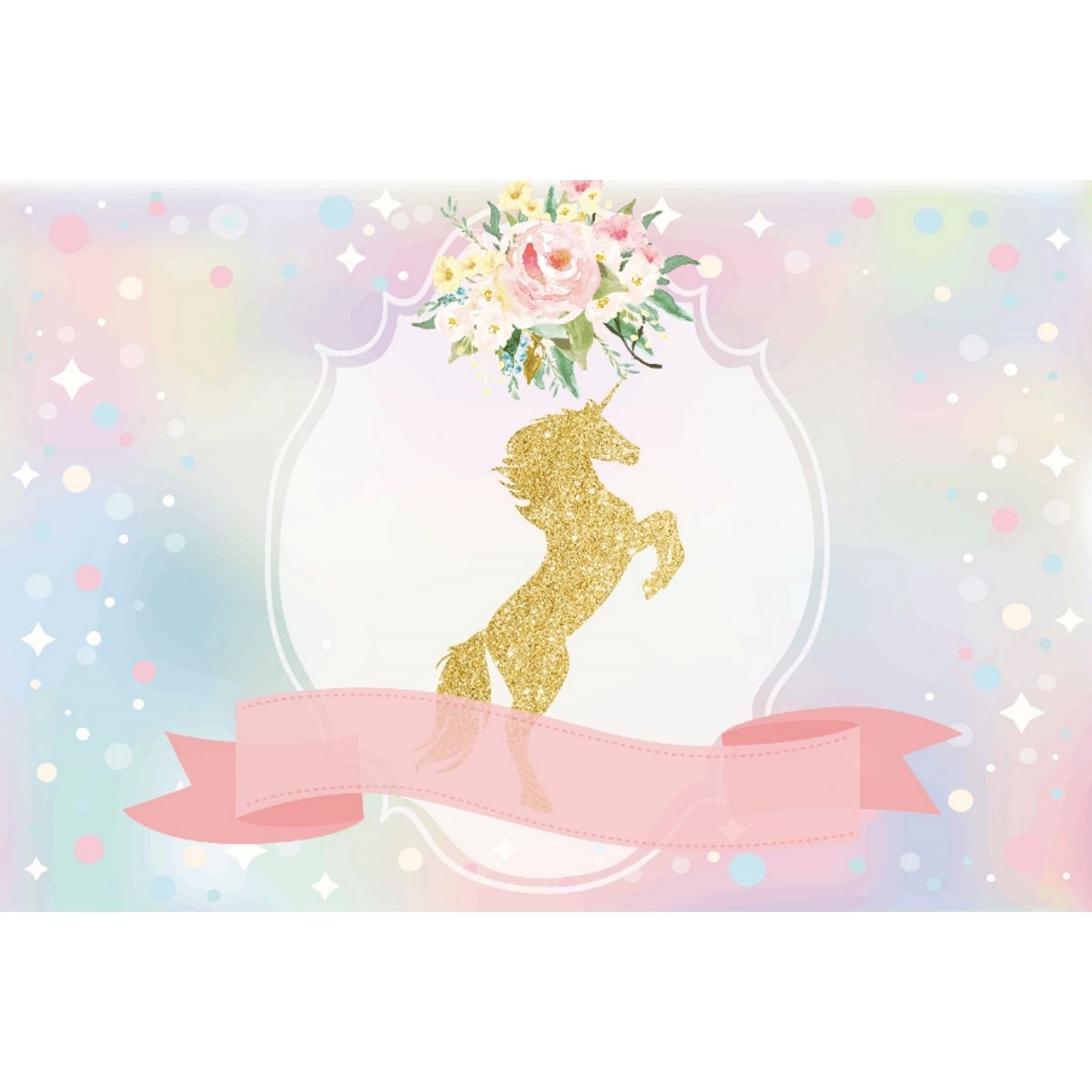 Gold Unicorn Large Fabric Backdrop