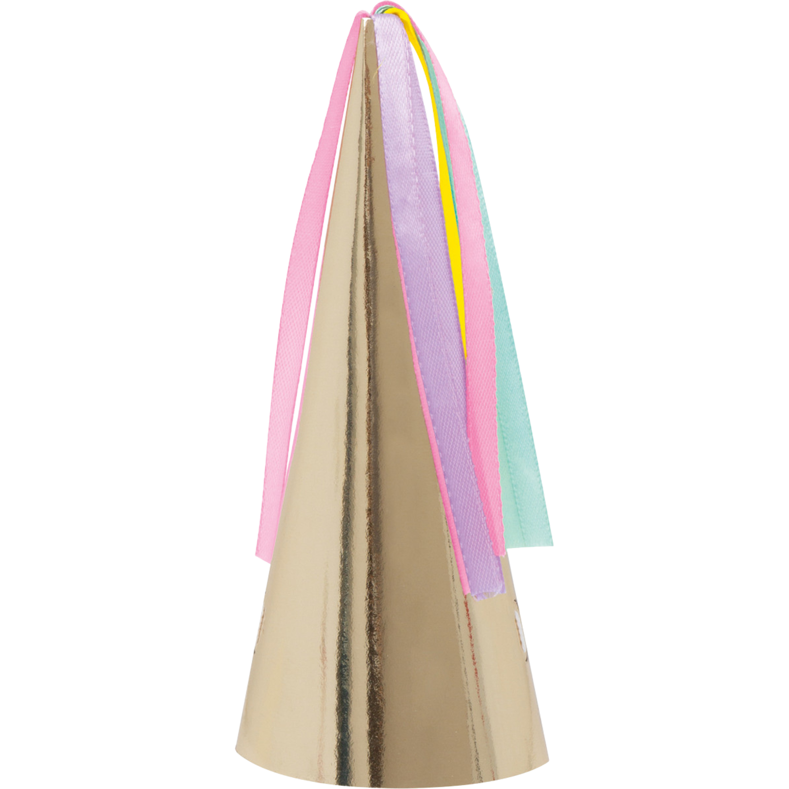 Gold and Pastel Unicorn Horn Party Hats (Pack of 8)