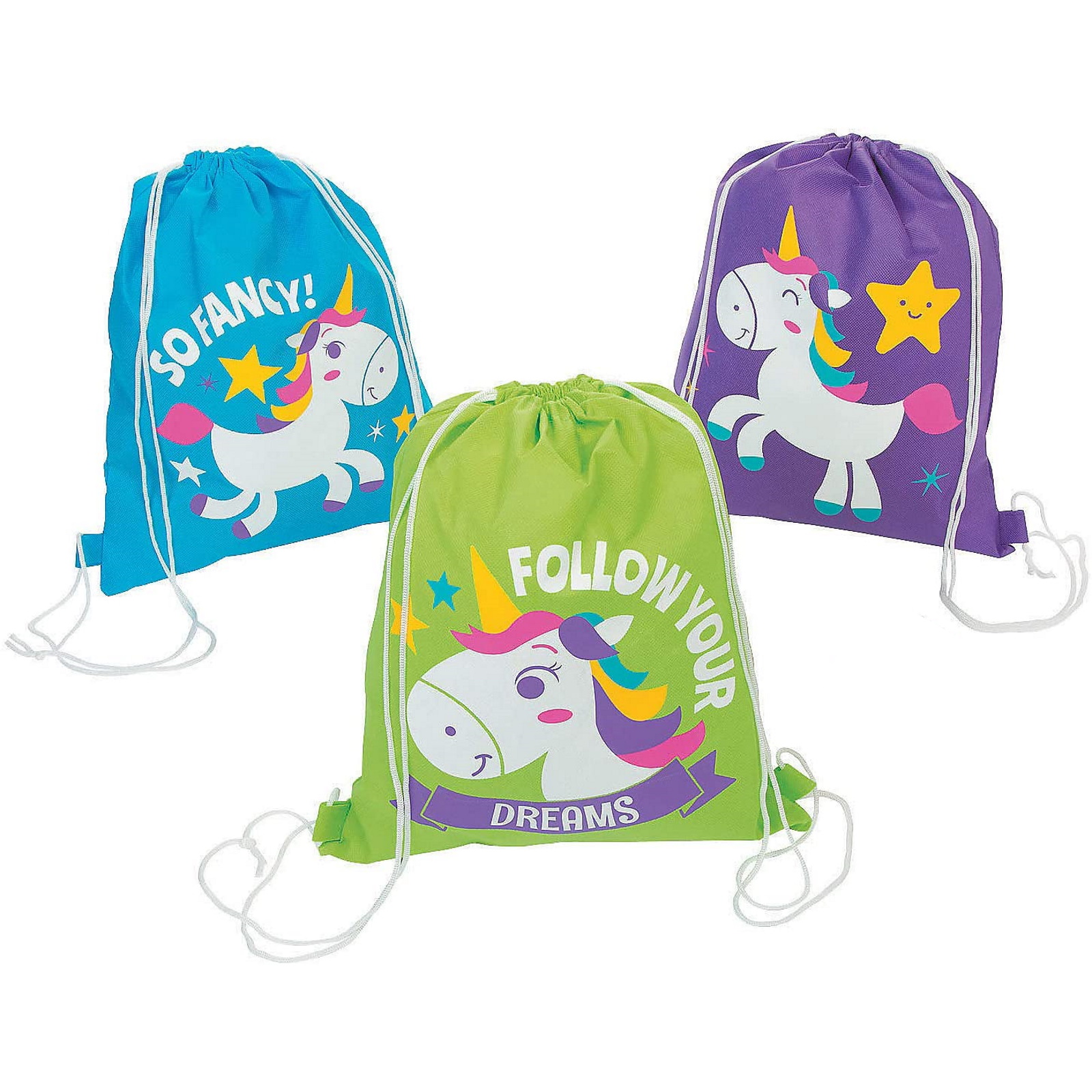 Unicorn Drawstring Bags (Pack of 12)
