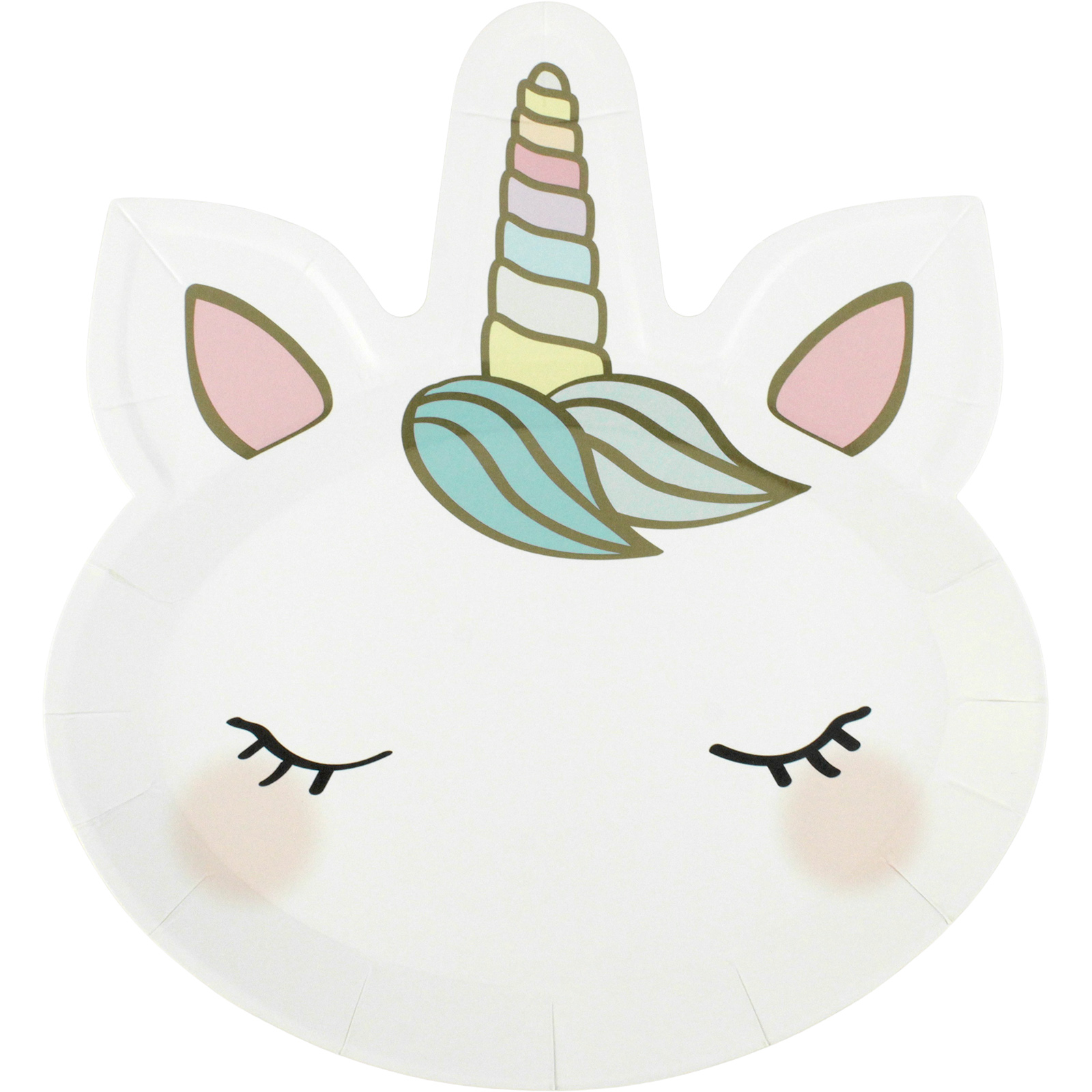 Talking Tables We Heart Unicorns Pastel Shaped Plates (Pack of 8) 